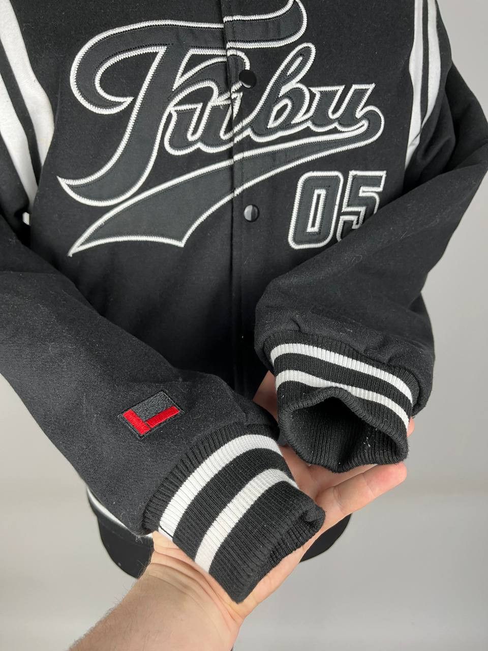 Fubu FUBU Wool Varsity Bomber Jacket Men’s Black Logo Spell out Size US L / EU 52-54 / 3 - 6 Thumbnail
