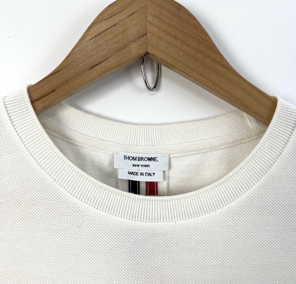 Thom Browne Thom Browne White Short Sleeve with Back Stripe K12 Size US XS / EU 42 / 0 - 3 Thumbnail