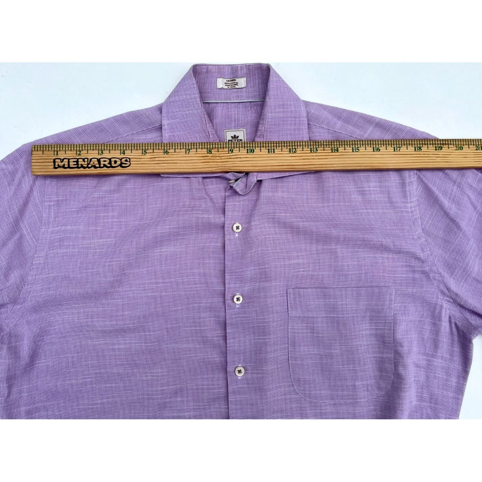 Peter Millar VINTAGE Peter Millar Button-Up Shirt Micro Check Mens Medium Purple Lilac Cotton Short Sleeve? Long Sleeve? Size US M / EU 48-50 / 2 - 7 Thumbnail