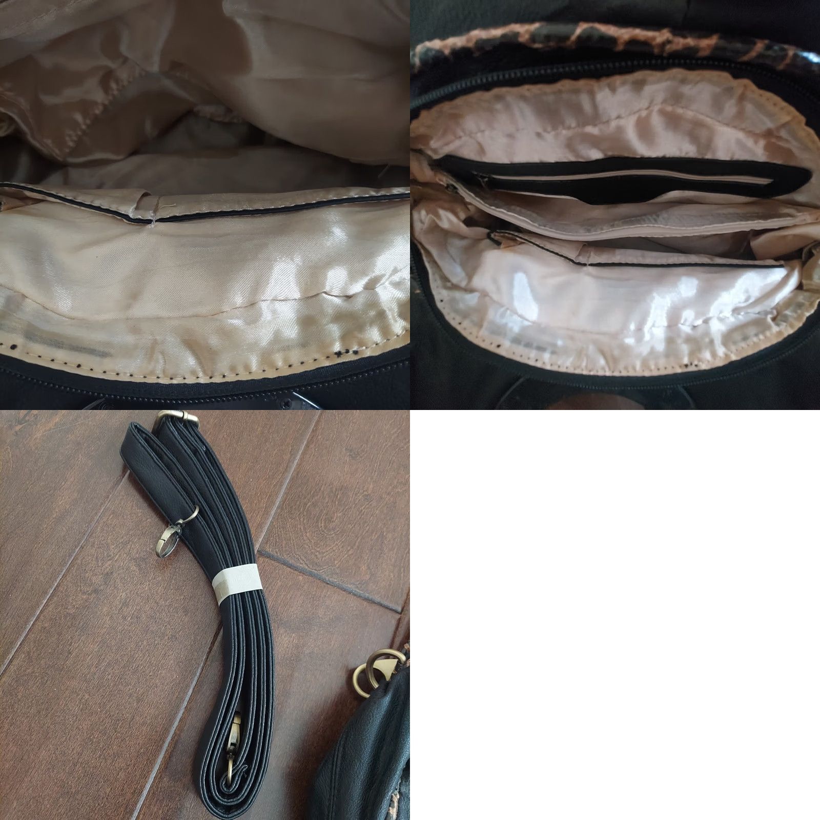 Vintage Sima Women's Shoulder Bag Black Leopard Print NWT Small Hobo Handbag NWT Size ONE SIZE - 11 Thumbnail