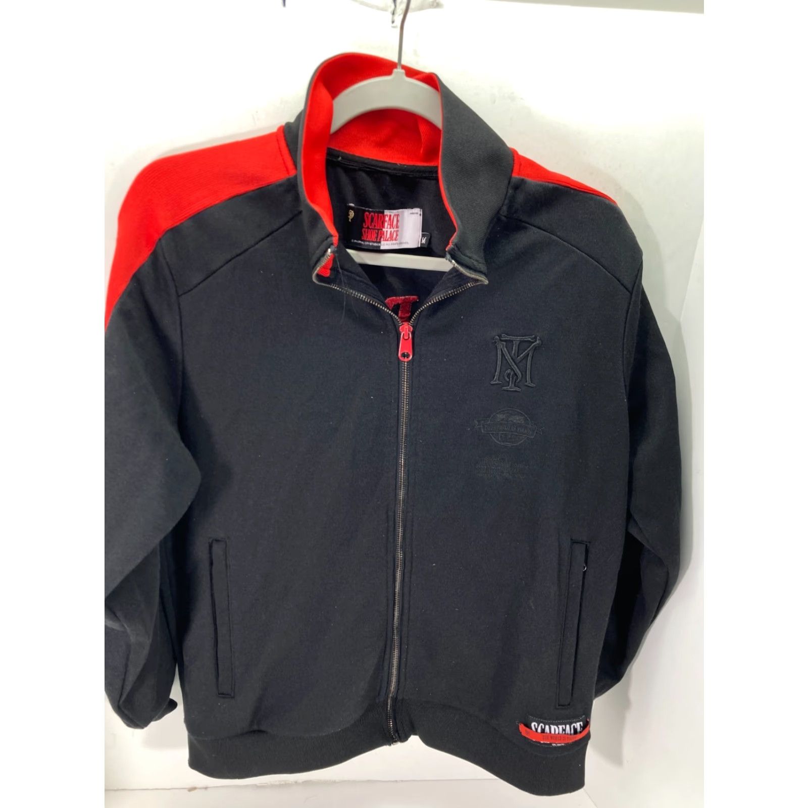 Palace Scarface Track Jacket Mens M Black Red Full Zip Pockets Shirt Hoodie? No, Jacket. Size US M / EU 48-50 / 2 - 2 Thumbnail
