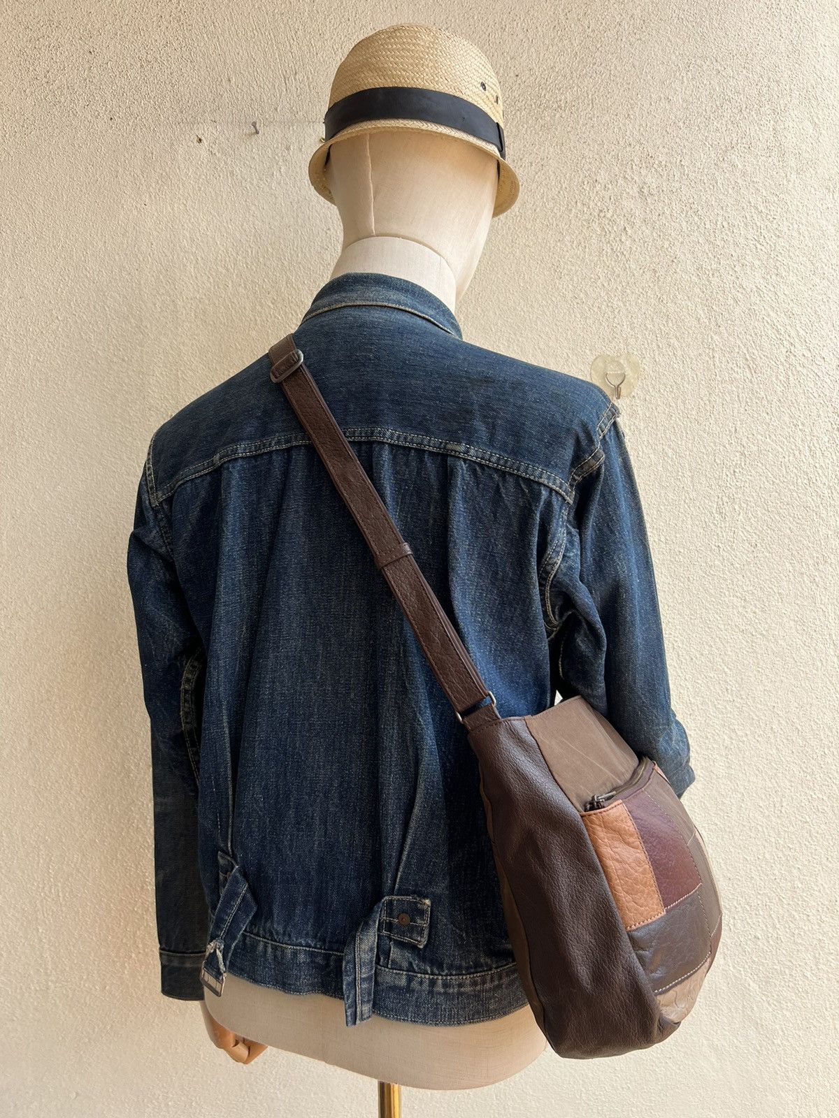 Japanese Brand Vintage Ibiza Japan Patina Patchwork Leather Bag Size ONE SIZE - 3 Thumbnail