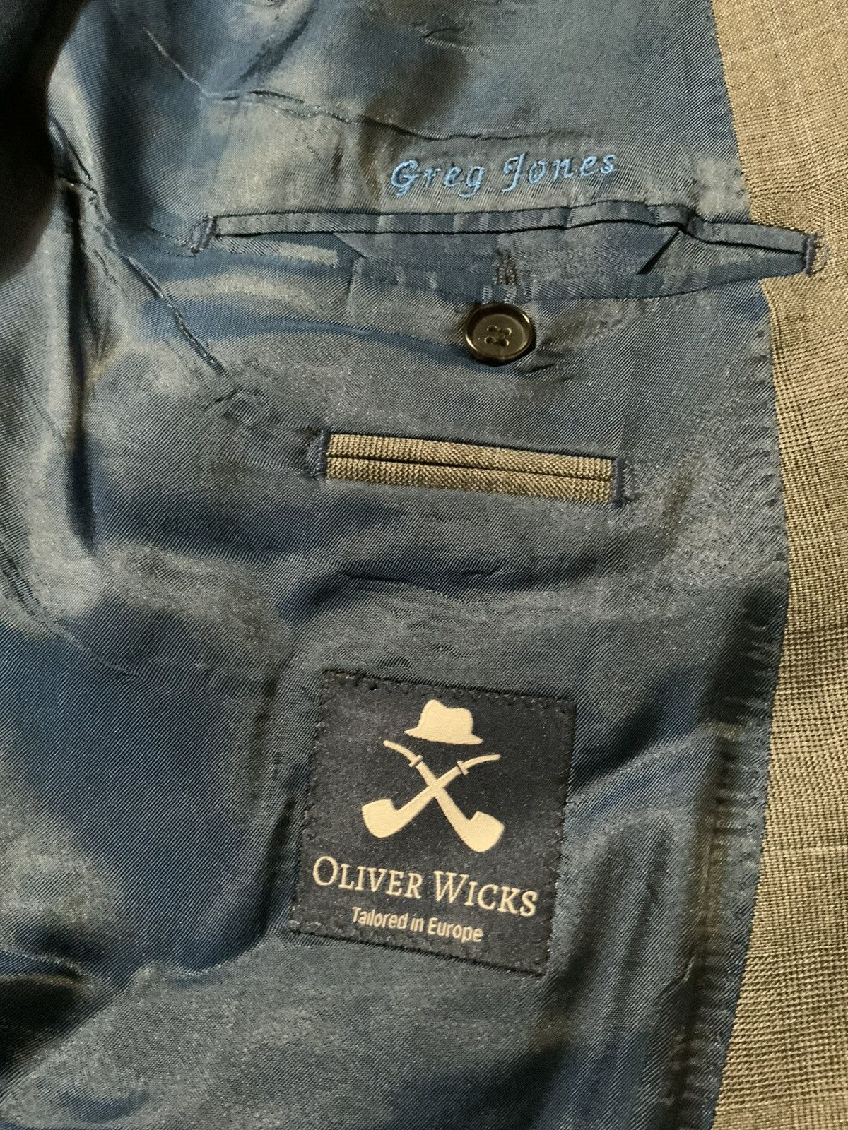 Designer Oliver Wicks 100 Year Wool Double Breasted Blazer Jacket Size 52R - 8 Thumbnail