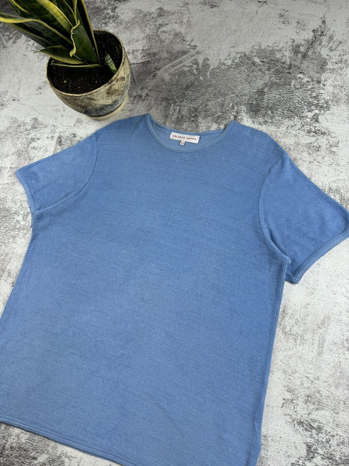Orlebar Brown Orlebar Brown Linen Pullover Velour Basic T-Shirt Tee Size US L / EU 52-54 / 3 - 3 Thumbnail