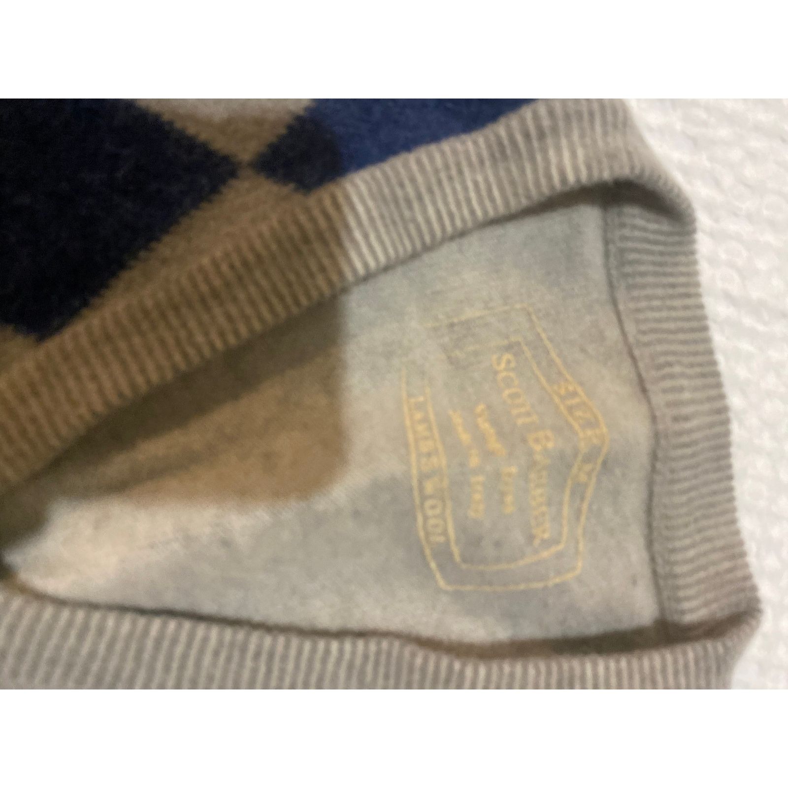 Scott Barber Scott barber Argyle V Neck Sweater Mens med 100% Lambswool Size US M / EU 48-50 / 2 - 3 Thumbnail