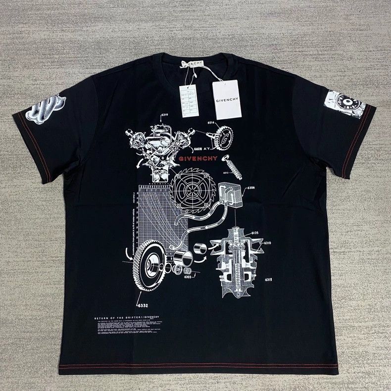 Givenchy Givenchy Black Mechanical Logo Print Short Sleeve Size US XL / EU 56 / 4 - 1 Thumbnail