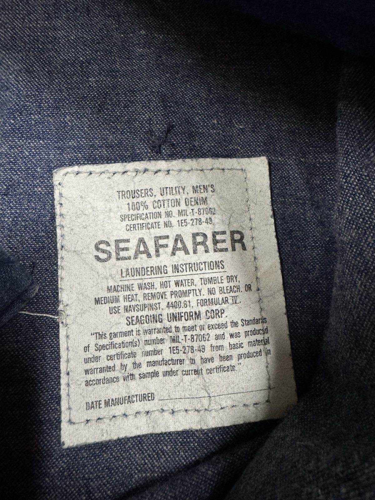 Buzz Rickson's × Vintage Vtg🔥70’s Seafarer Bell Bottom Seagoing Uniform Corp Size US 36 / EU 52 - 15 Thumbnail
