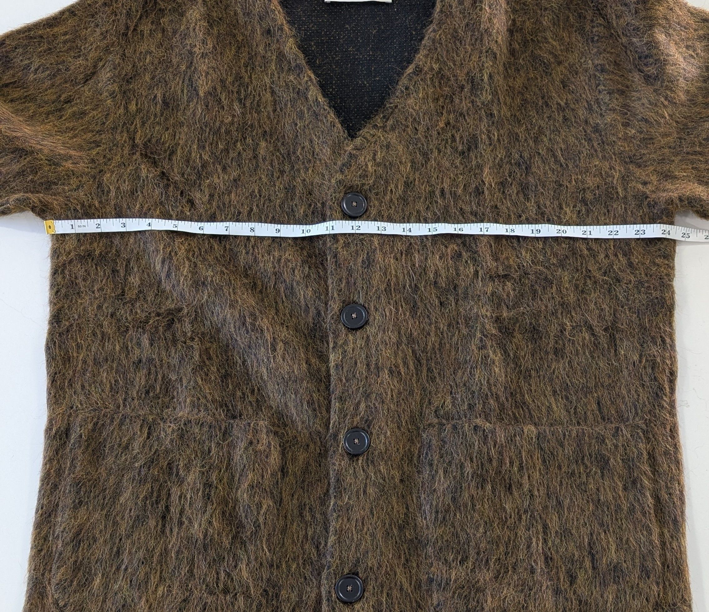 Our Legacy OUR LEGACY Mohair Cardigan Olive Melange Hairy Knit Size 50 Size US L / EU 52-54 / 3 - 8 Thumbnail