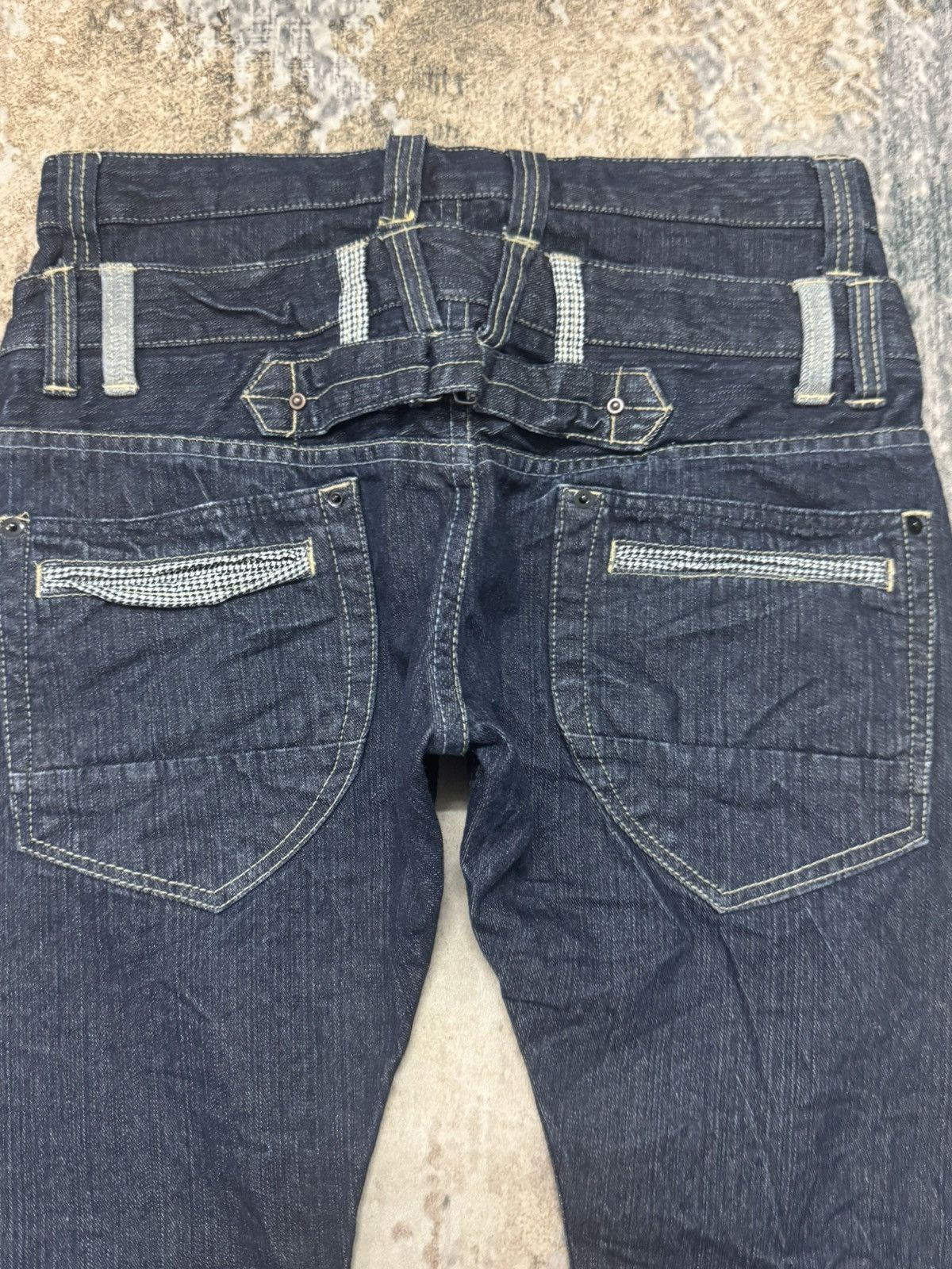 Japanese Brand Explosion Dominate Double Waist Denim Jeans Japanase Denim Size US 32 / EU 48 - 7 Thumbnail