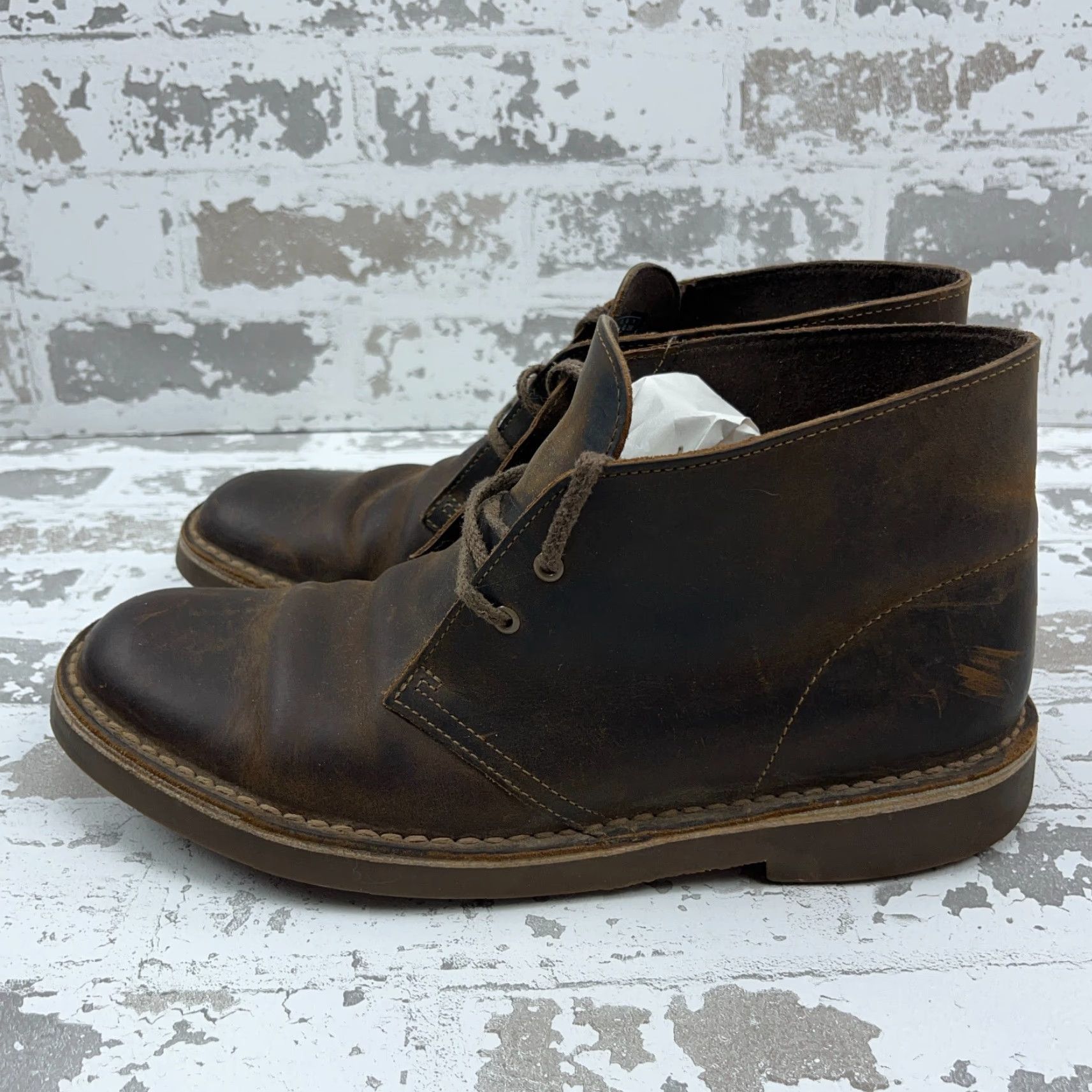 Clarks Clarks Bushacre 2 Chukka Ankle Boots Men 9 Brown Leather Lace Up Size US 9 / EU 42 - 4 Thumbnail