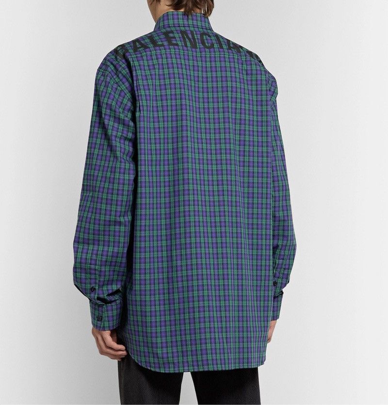 Balenciaga Balenciaga Plaid Logo Button-Up Shirt 41 (L) Size US L / EU 52-54 / 3 - 1 Thumbnail