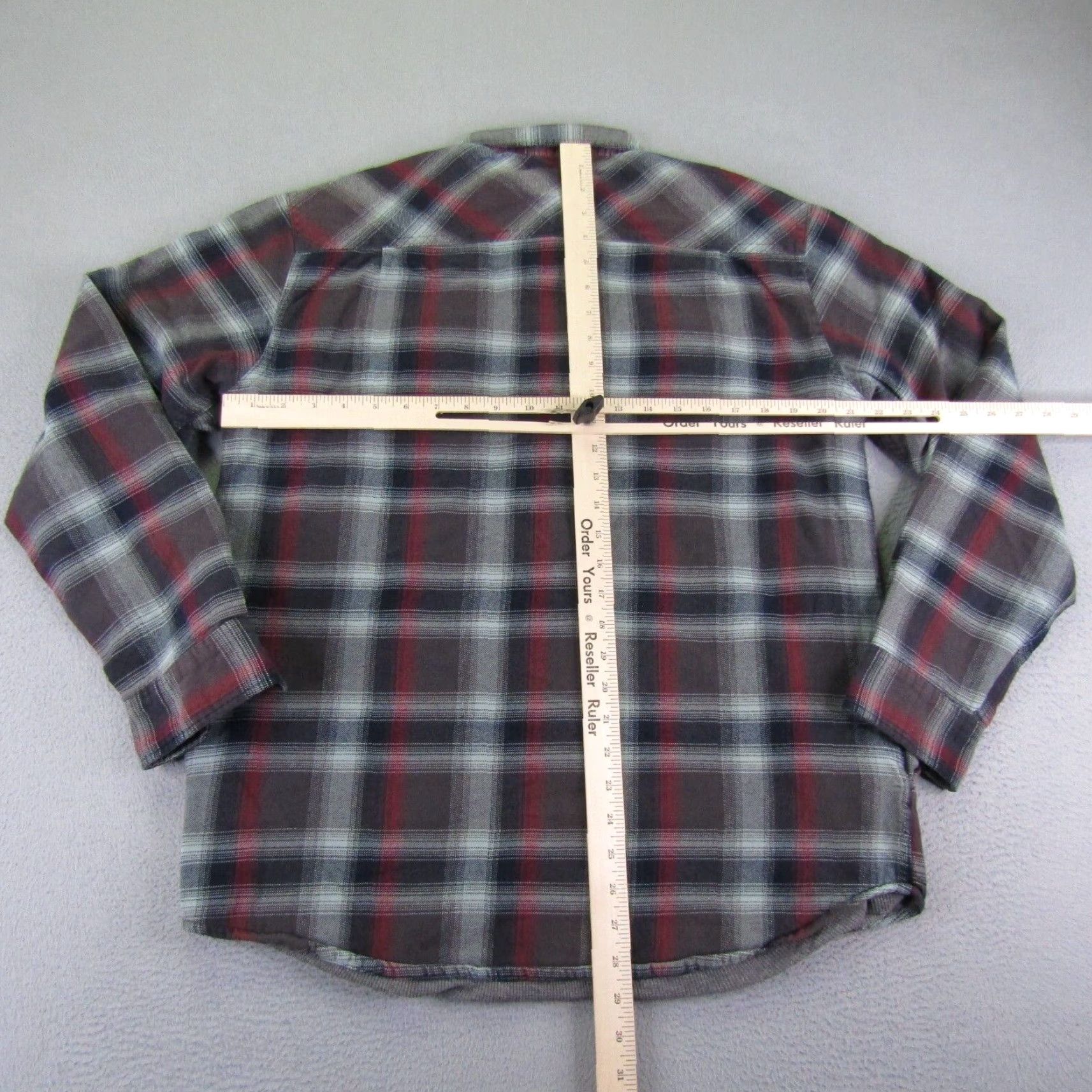 Vintage Grizzly Mountain Shirt Jacket Mens Large Gray Plaid Flannel Shacket Lined Thermal Button-Up Casual Workwear Outdoor Size US L / EU 52-54 / 3 - 7 Thumbnail