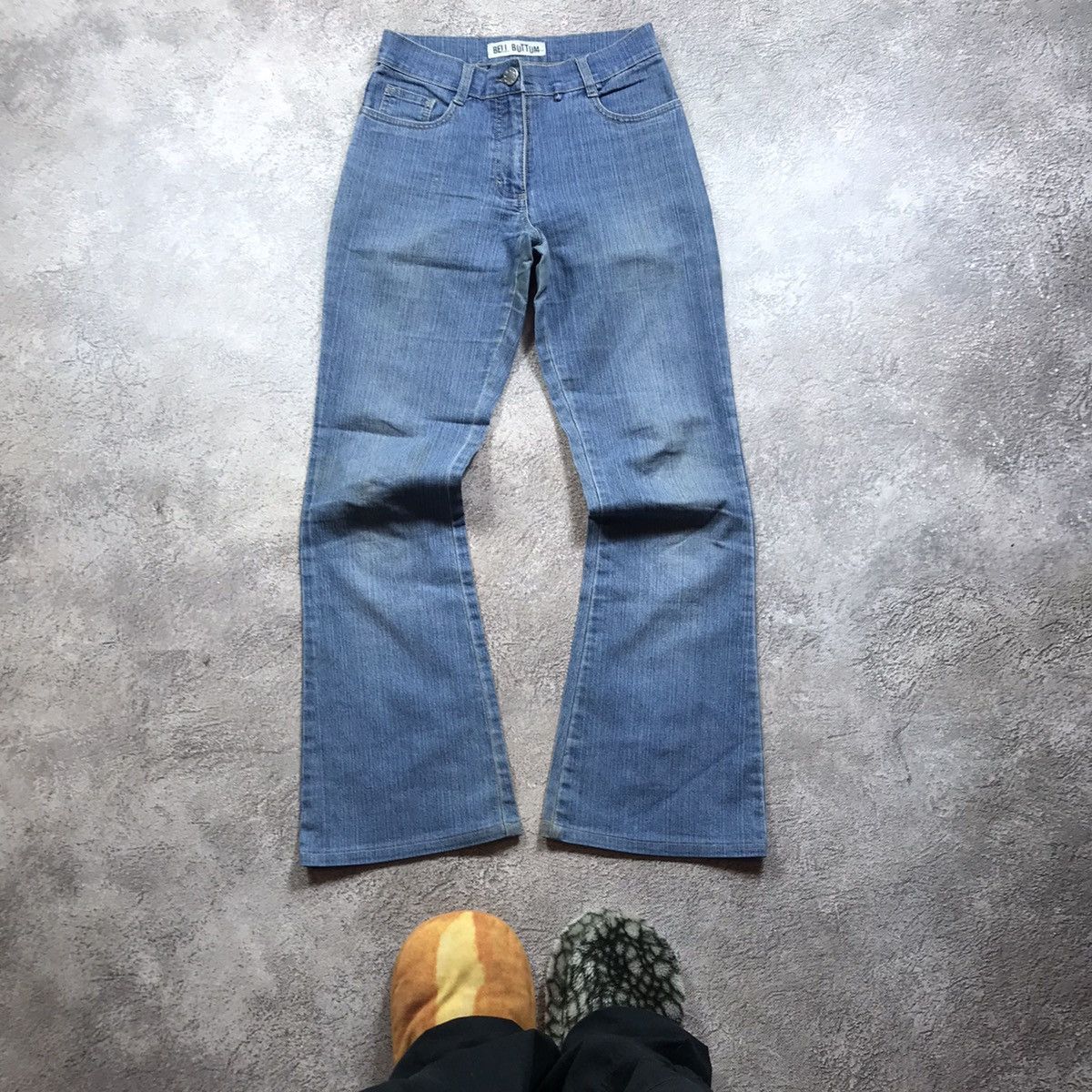 Vintage Vintage Y2K Distressed Flared Jeans Baggy Wide Leg Grunge 27 Size 27" / US 4 / IT 40 - 2 Thumbnail