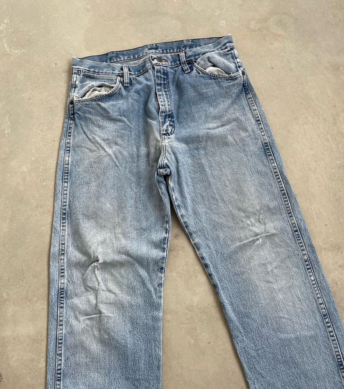 Vintage × Wrangler VINTAGE WRANGLER LIGHT BLUE DENIM Size US 34 / EU 50 - 2 Thumbnail