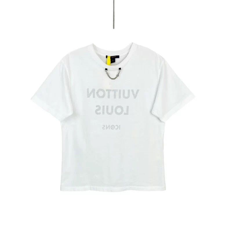 Louis Vuitton Louis Vuitton White Logo Chain Short Sleeve Size US XL / EU 56 / 4 - 1 Thumbnail