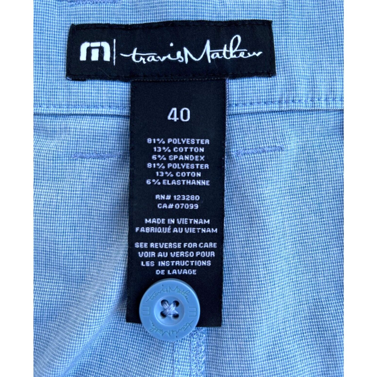 TravisMathew Travis Mathew Men's Shorts Sz 40 Blue Flat Front Pockets Lightweight Chino Regular 40 Waist Outdoor Preppy Sports Size US 40 / EU 56 - 6 Thumbnail