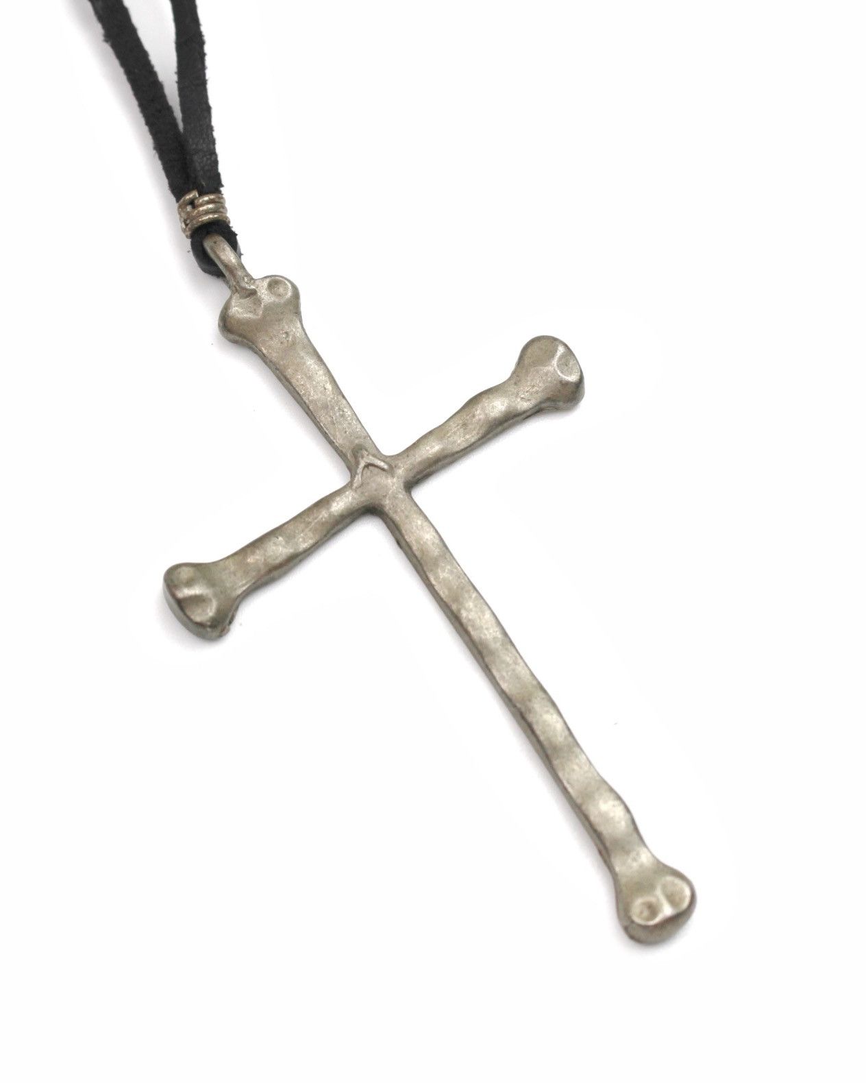 Vintage 2000S JAPANESE MADE BOHO CROSS LEATHER NECKLACE Size ONE SIZE - 3 Thumbnail