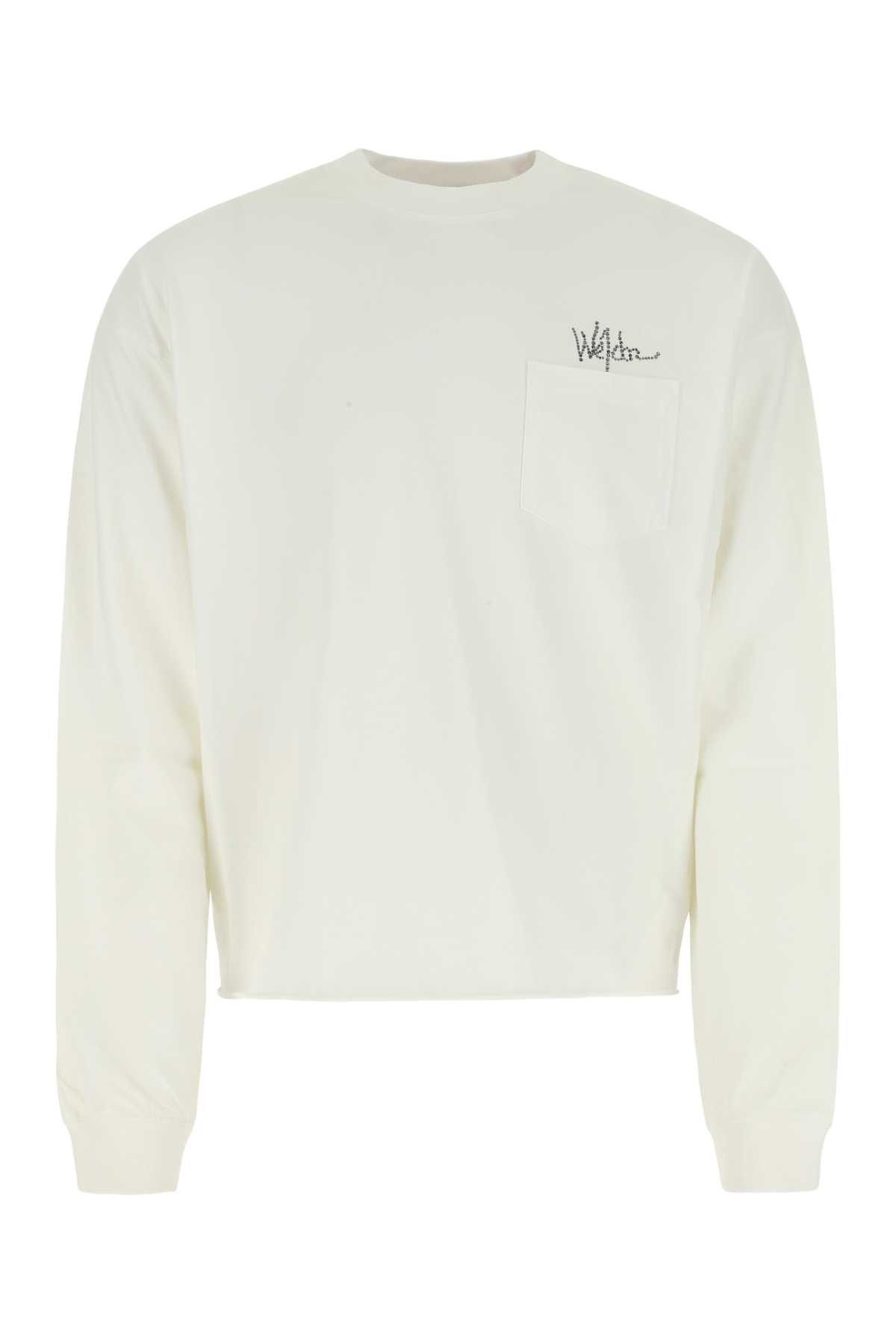 image of We11Done White Cotton Oversize T-Shirt, Men's (Size XS)