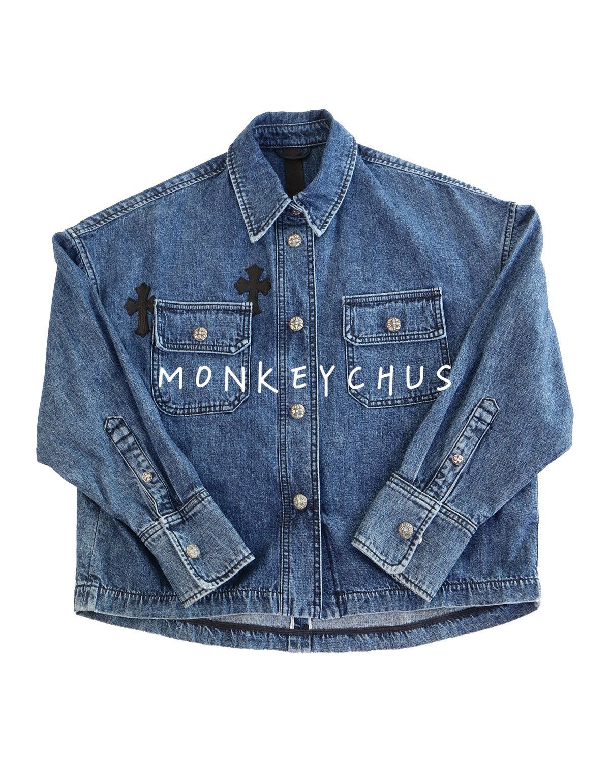 Chrome Hearts 🔥Chrome Hearts Denim Cross Patches Shirt🔥 Size US S / EU 44-46 / 1 - 1 Thumbnail