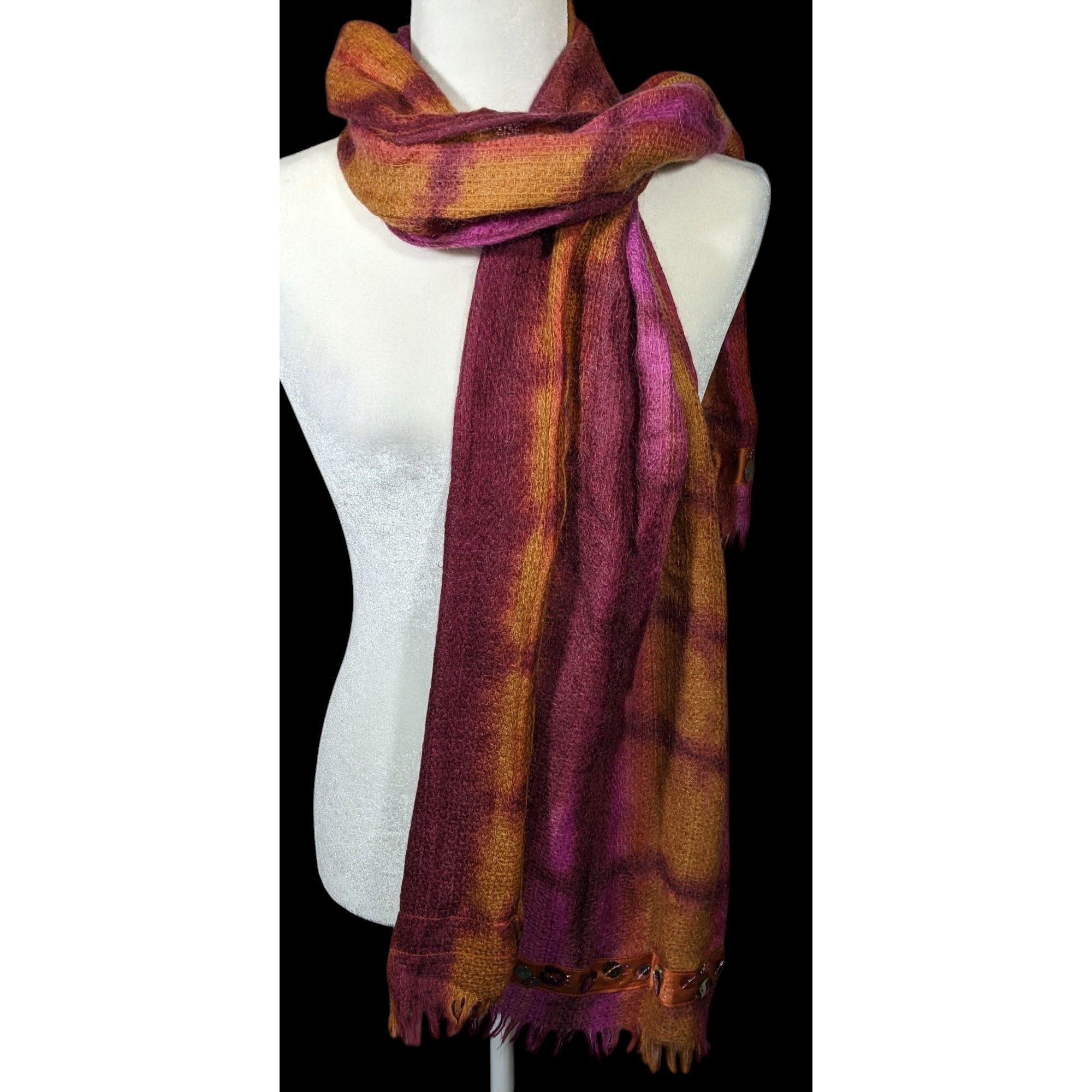 Other Tasouris Sunset Square Tiedye Scarf With Sequin Accents Size ONE SIZE - 2 Thumbnail