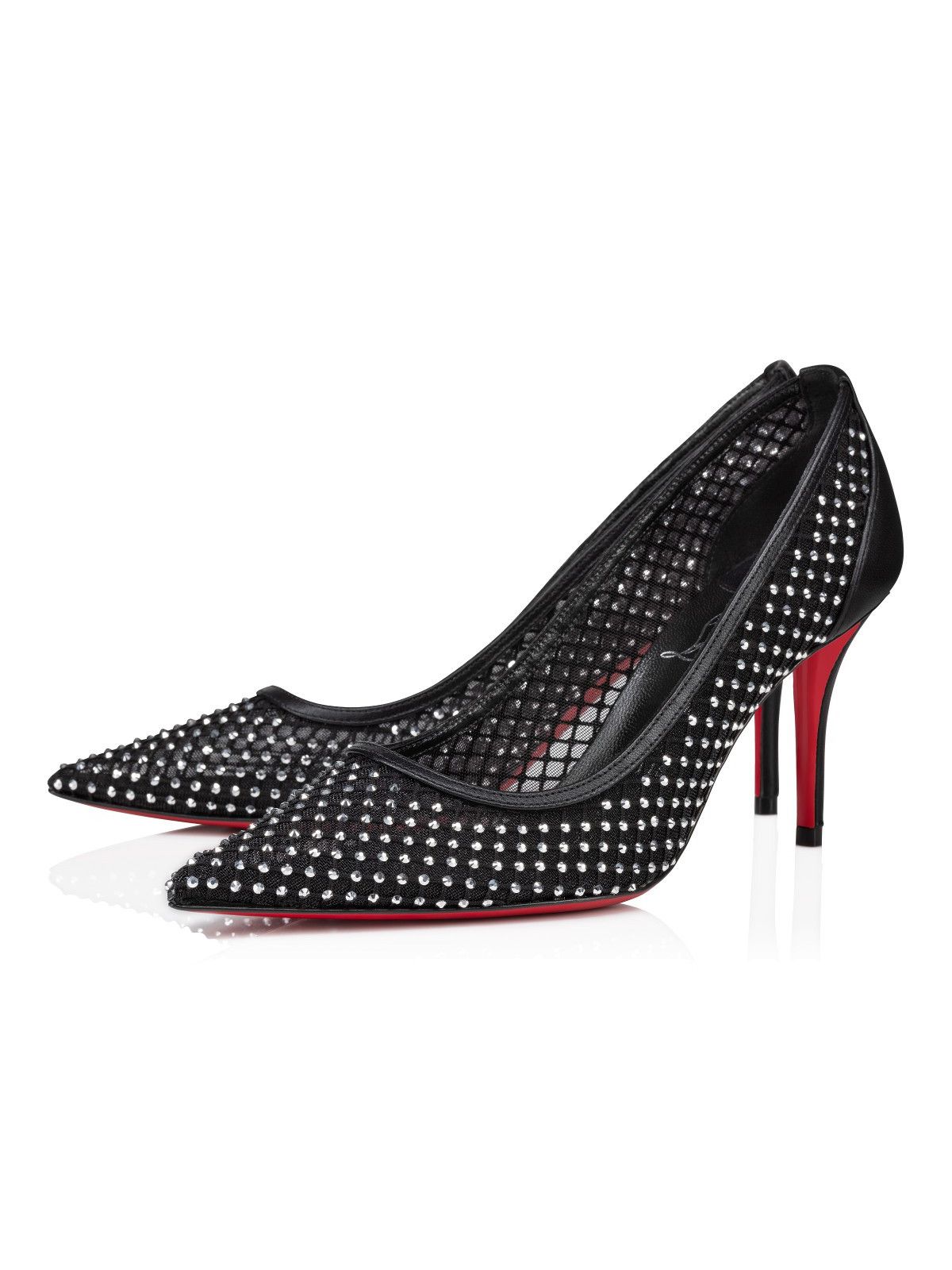 Christian Louboutin CHRISTIAN LOUBOUTIN Apostropha Mesh Strass black pumps 37.5 Size US 7.5 / IT 37.5 - 1 Thumbnail