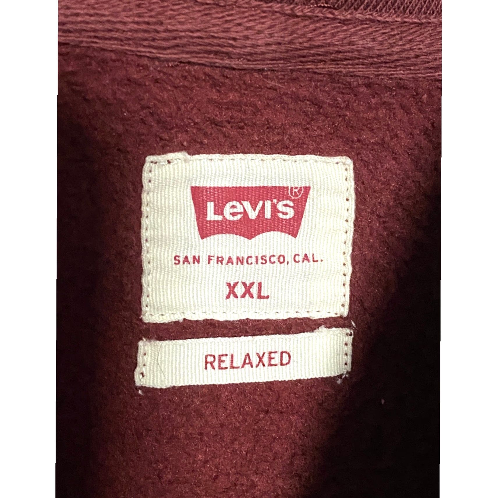 Levi's VINTAGE Levi's Relaxed Hoodie Mens 2XL Spell Out Logo Maroon Hoodie Mens XXL Pullovers Casual Classic Comfort Y2K Size US XXL / EU 58 / 5 - 5 Thumbnail