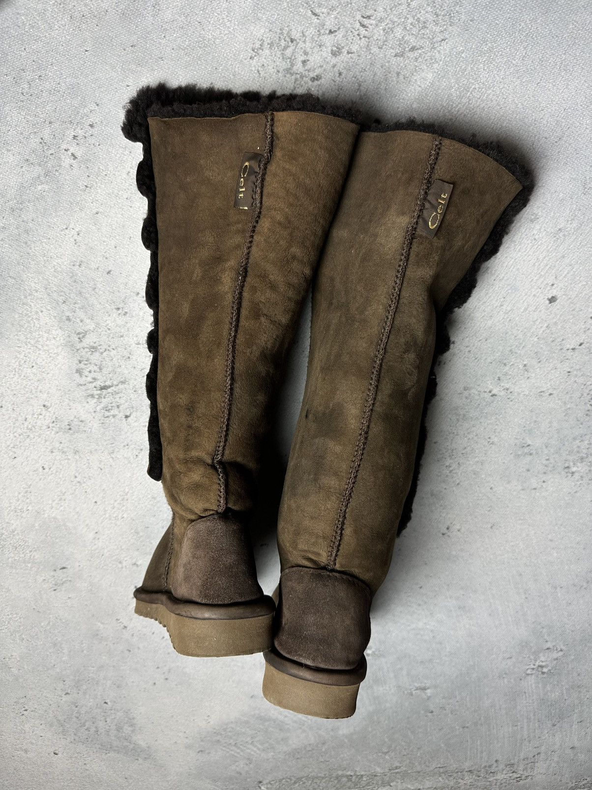 Vintage Celtic &Co Popper Sheepskin Boots - Knee Height Lux Size US 7 / IT 37 - 9 Thumbnail