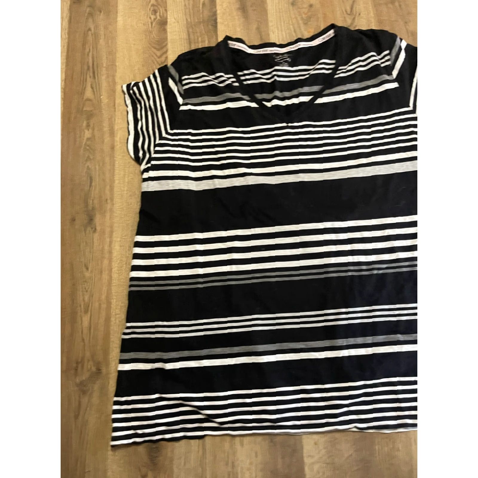 Calvin Klein Calvin Klein Shirt Women Plus Size 3X Black White Striped Stretch Size XXL / US 16-18 / IT 52-54 - 3 Thumbnail