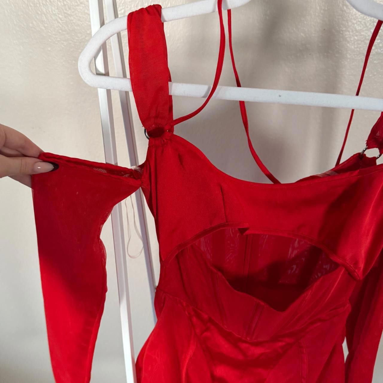 Designer red cutout mini dress Size XS / US 0-2 / IT 36-38 - 4 Thumbnail