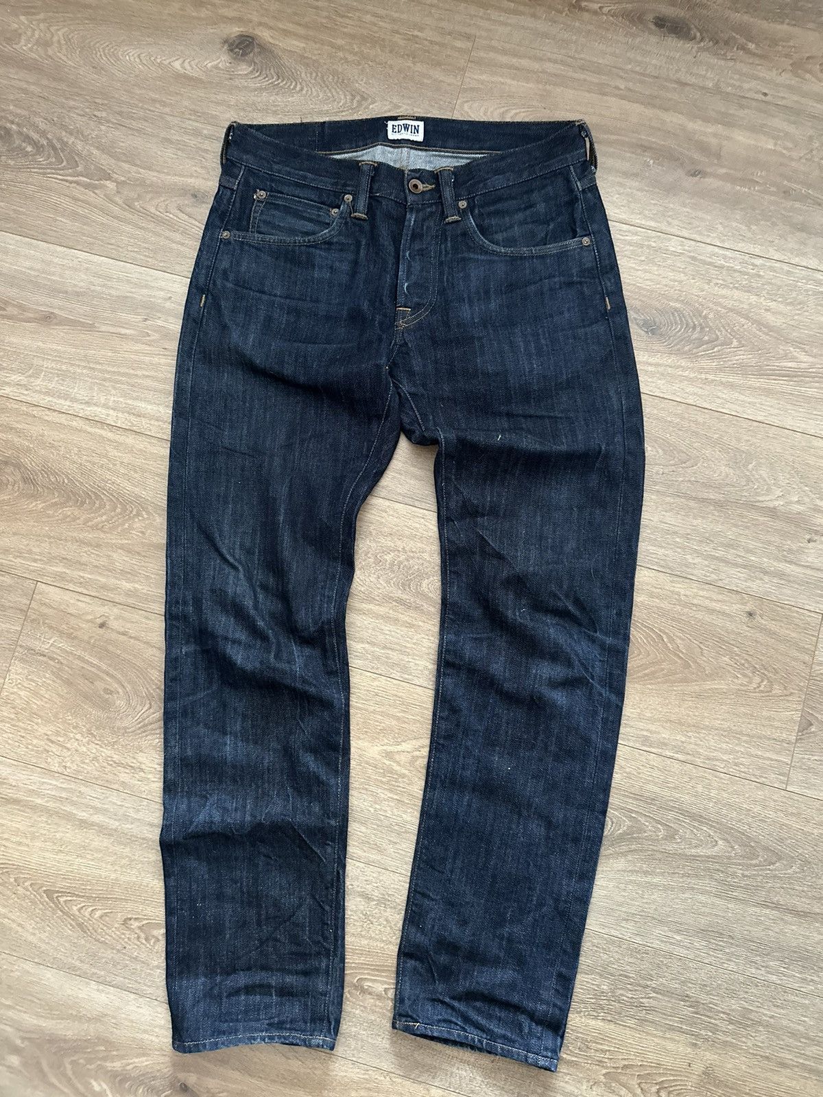 Edwin 🔥VINTAGE EDWIN SELVEDGE DENIM STRAIGHT JAPAN JEANS🔥 Size US 31 - 9 Thumbnail