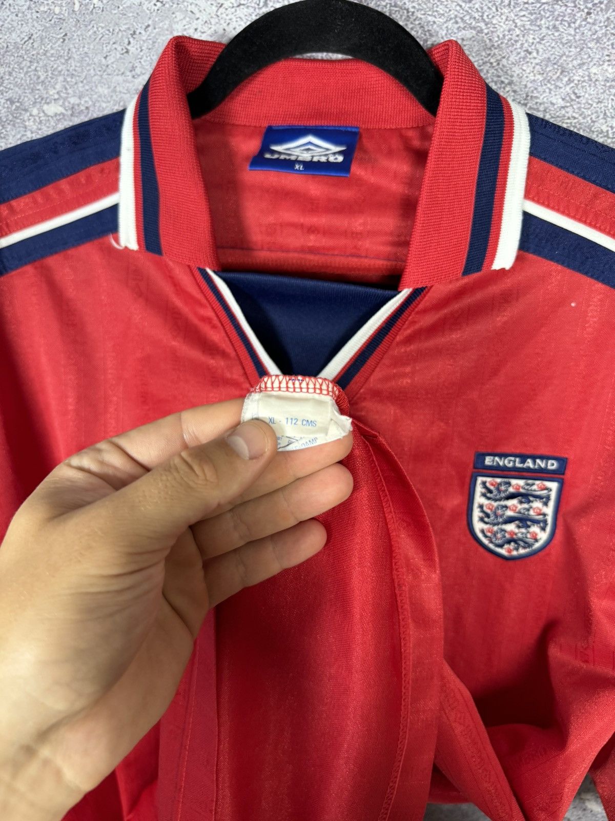 Umbro 90’s England National Team 1992 Umbro Soccer Jersey Size US XL / EU 56 / 4 - 10 Thumbnail