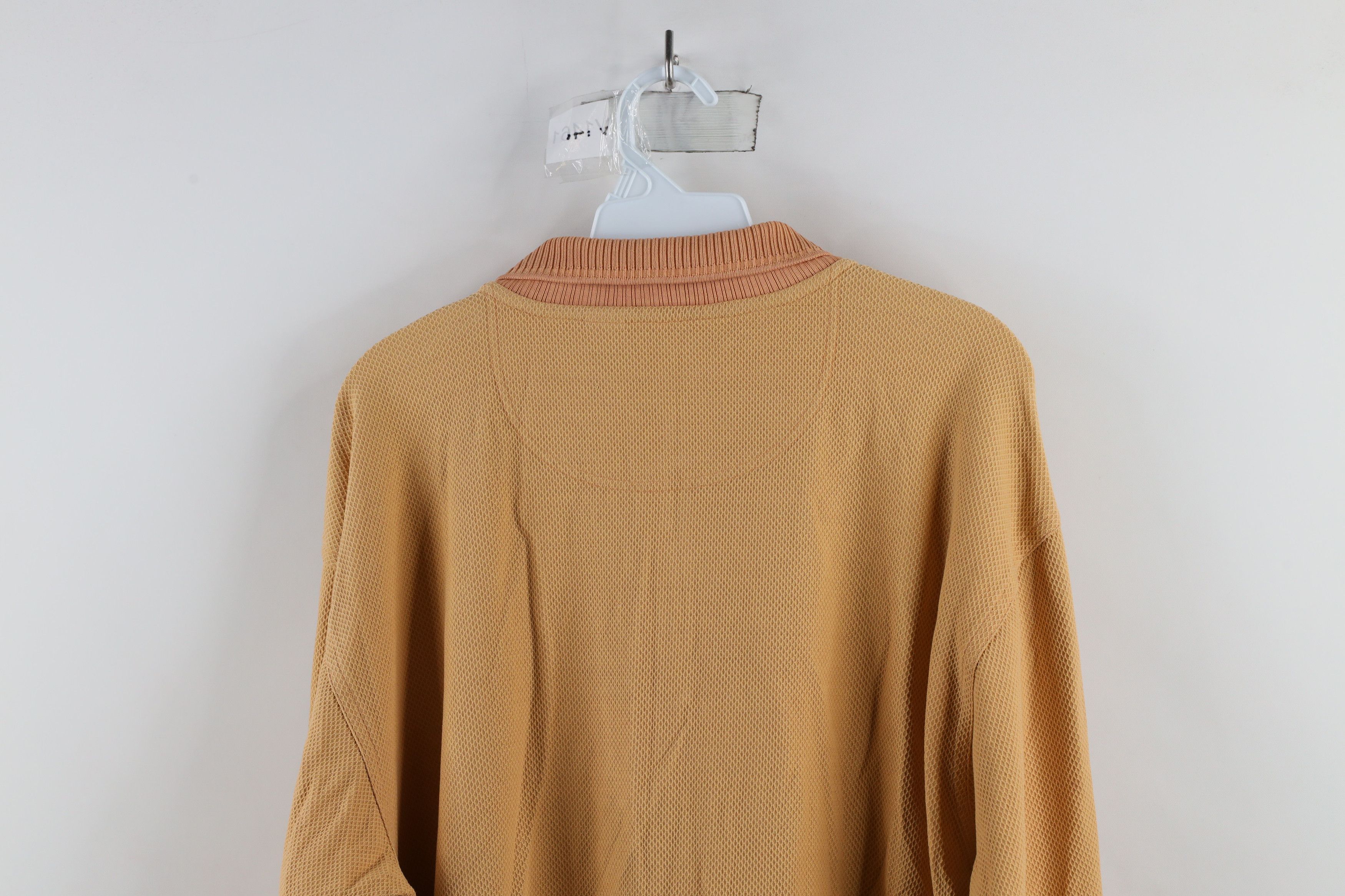Tommy Bahama × Vintage Vintage Tommy Bahama Silk Blend Knit Long Sleeve Polo Orange Size US L / EU 52-54 / 3 - 11 Thumbnail