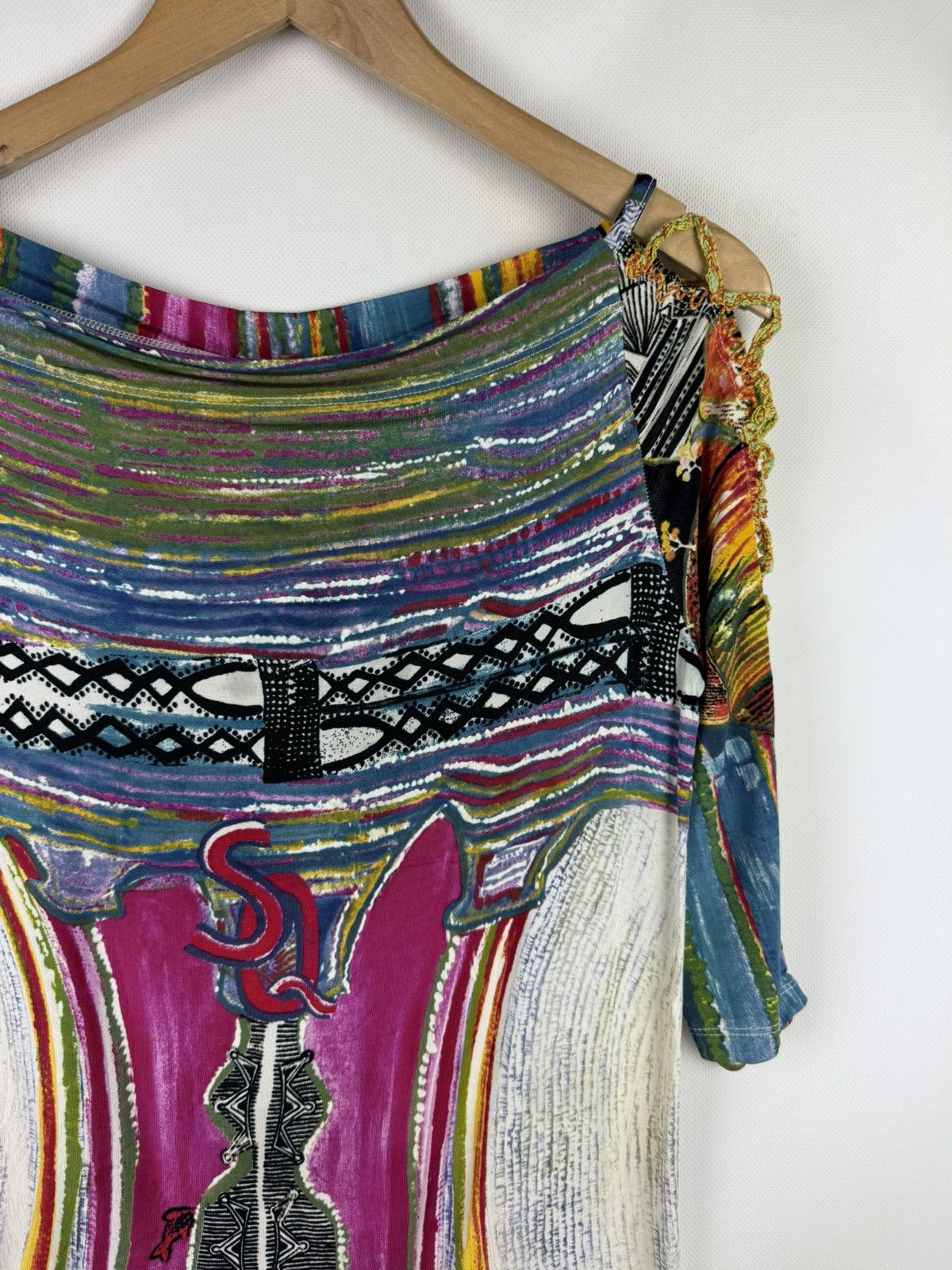 Other Save The Queen Ladies Y2K Patterned Top Tunic Blouse Size L / US 10 / IT 46 - 5 Thumbnail