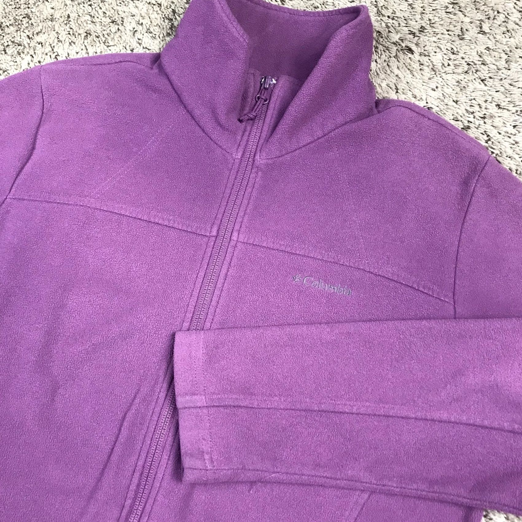 Vintage Columbia Sportswear Womens Purple Fleece Jacket Large Full Zip Embroidered Logo Size L / US 10 / IT 46 - 6 Thumbnail