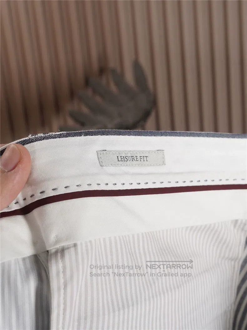 Brunello Cucinelli Brunello Cucinelli Navy and White Striped Casual Pants Size US 36 / EU 52 - 5 Thumbnail