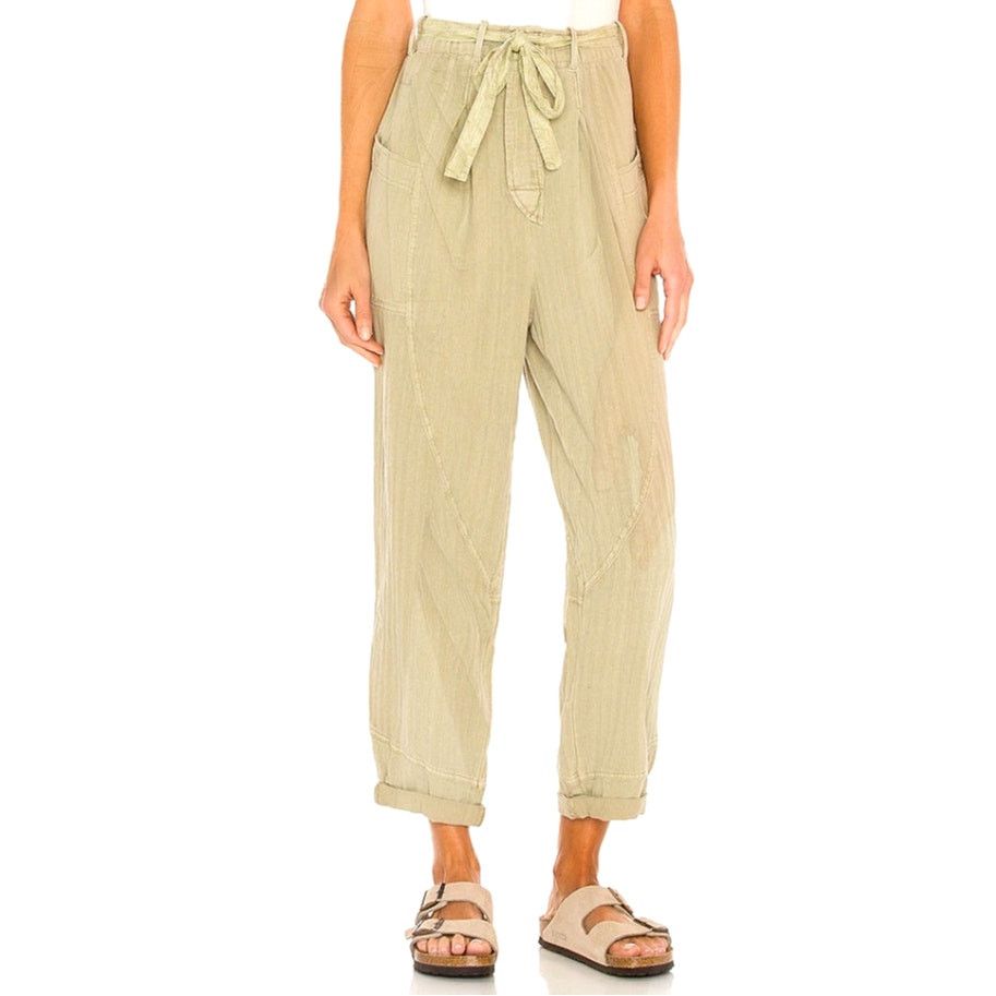 Free People Free People Linen Cotton Cargo Button-Fly Pants Relaxed Size 26" / US 2 / IT 38 - 1 Thumbnail