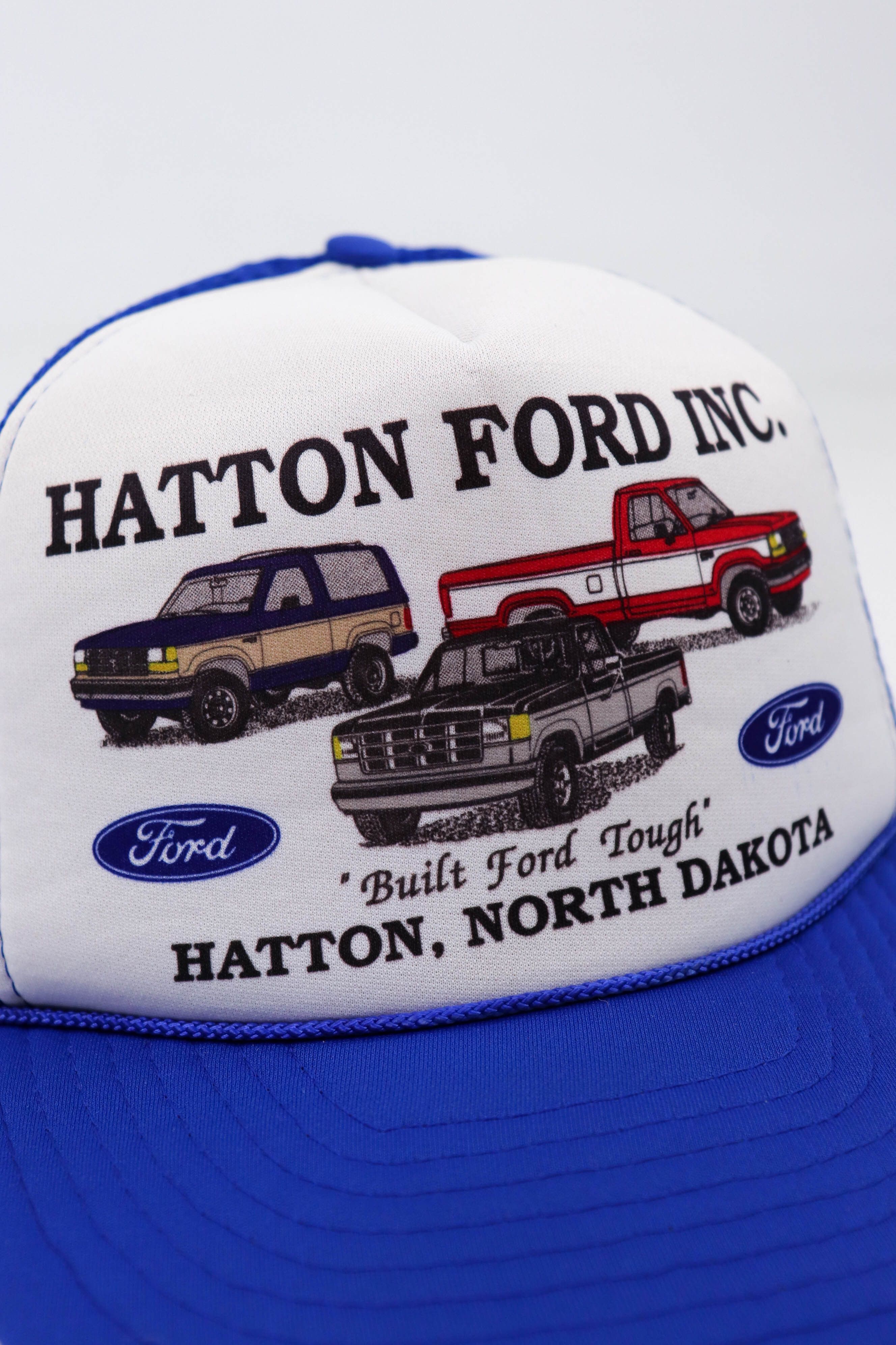 Ford Hatton, North Dakota FORD Inc Vintage Blue/White Trucker Cap Size ONE SIZE - 6 Thumbnail