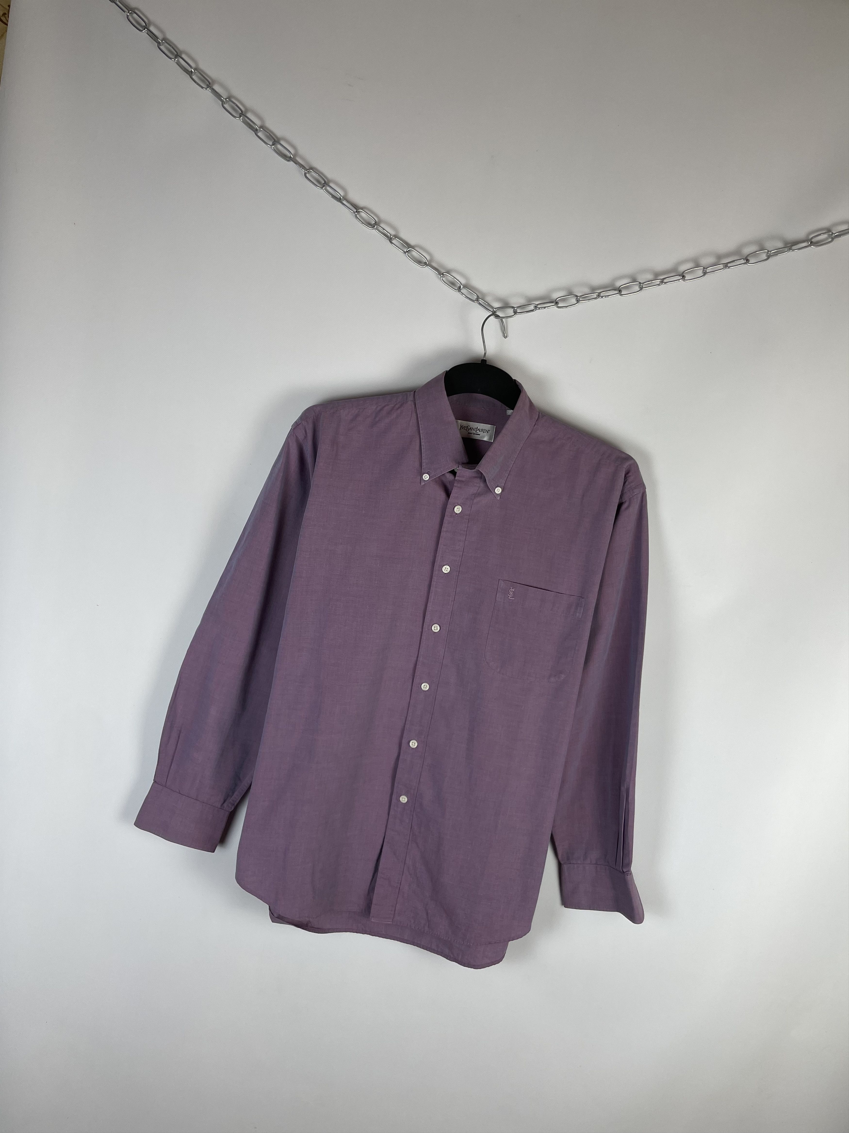 Vintage Vintage YvesSaintLaurent Ysl Pour Homme Button Up Shirt Size US XL / EU 56 / 4 - 2 Thumbnail