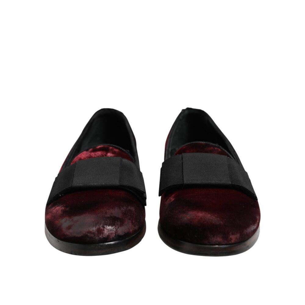 Dolce & Gabbana Dolce & Gabbana Red Velvet Men Slip On Loafers Dress Shoes Size US 7 / EU 40 - 2 Thumbnail