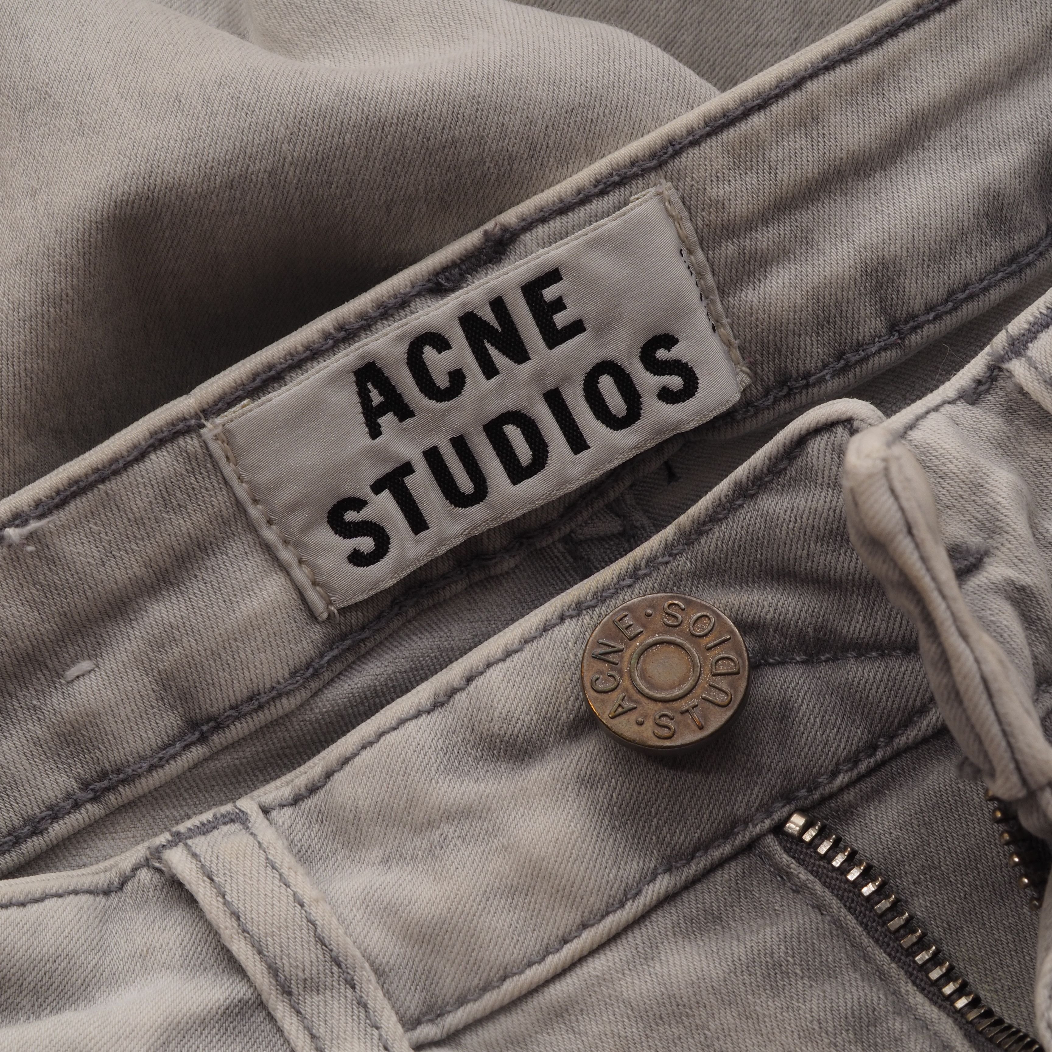 Acne Studios Acne Studios Skin 5 Silver Satin Women's Skinny Jeans Size 28" / US 6 / IT 42 - 5 Thumbnail