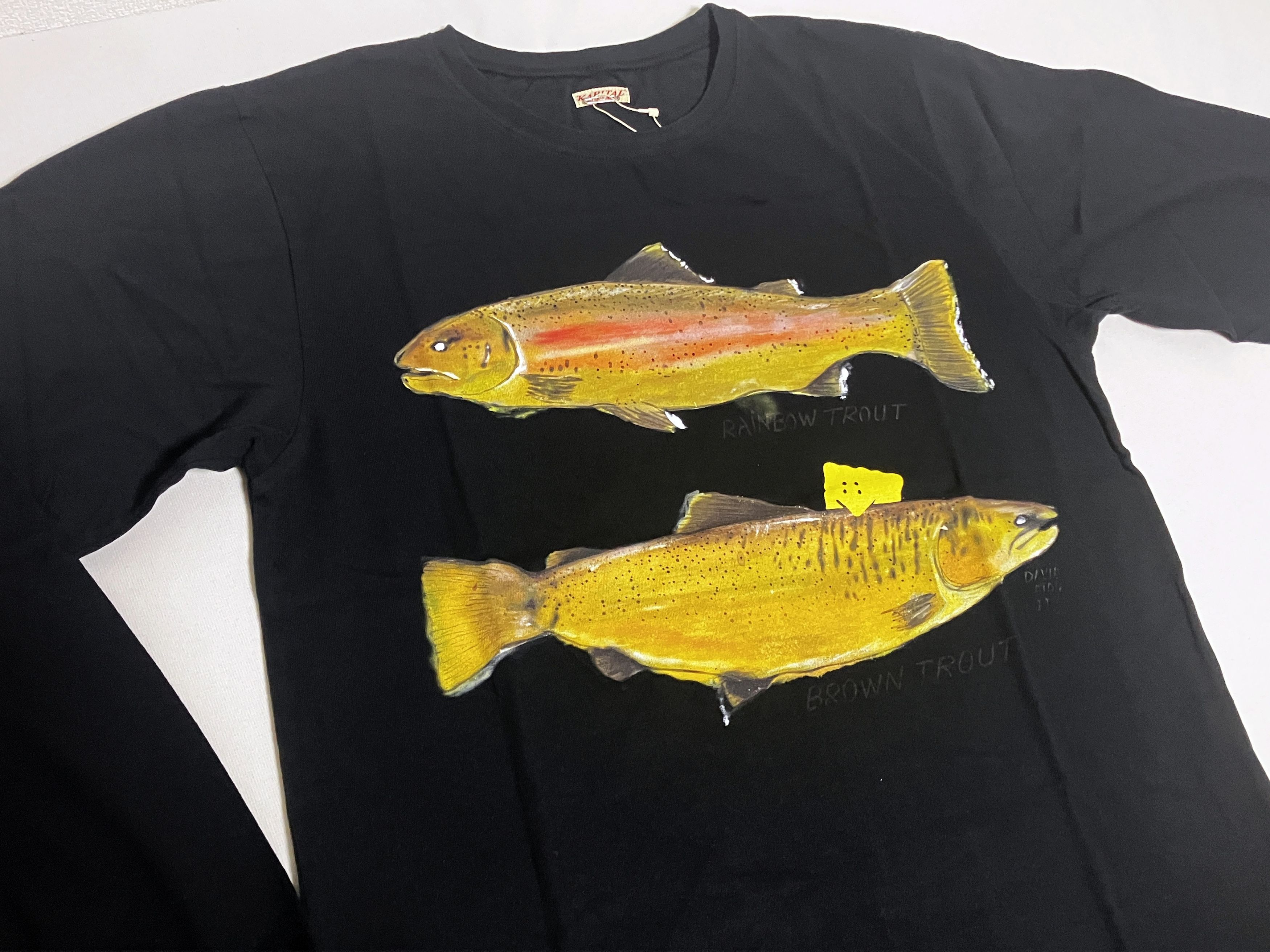 Kapital KAPITAL crew long sleeve Tee Two Trouts PECKISH RAINBOWY Size US L / EU 52-54 / 3 - 4 Thumbnail