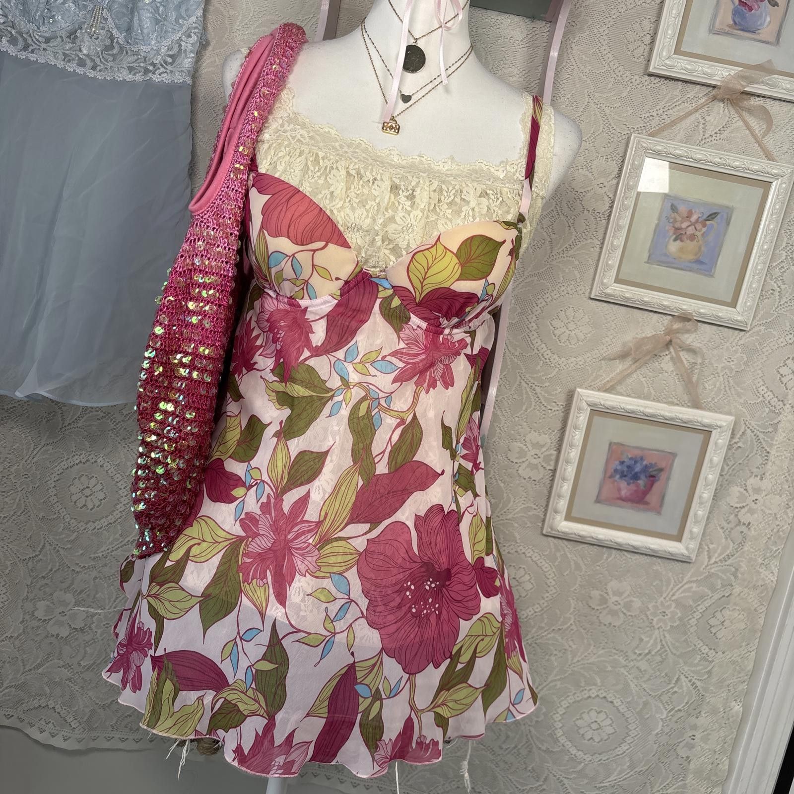 Other y2k floral valentines slip dress Size S / US 4 / IT 40 - 2 Thumbnail