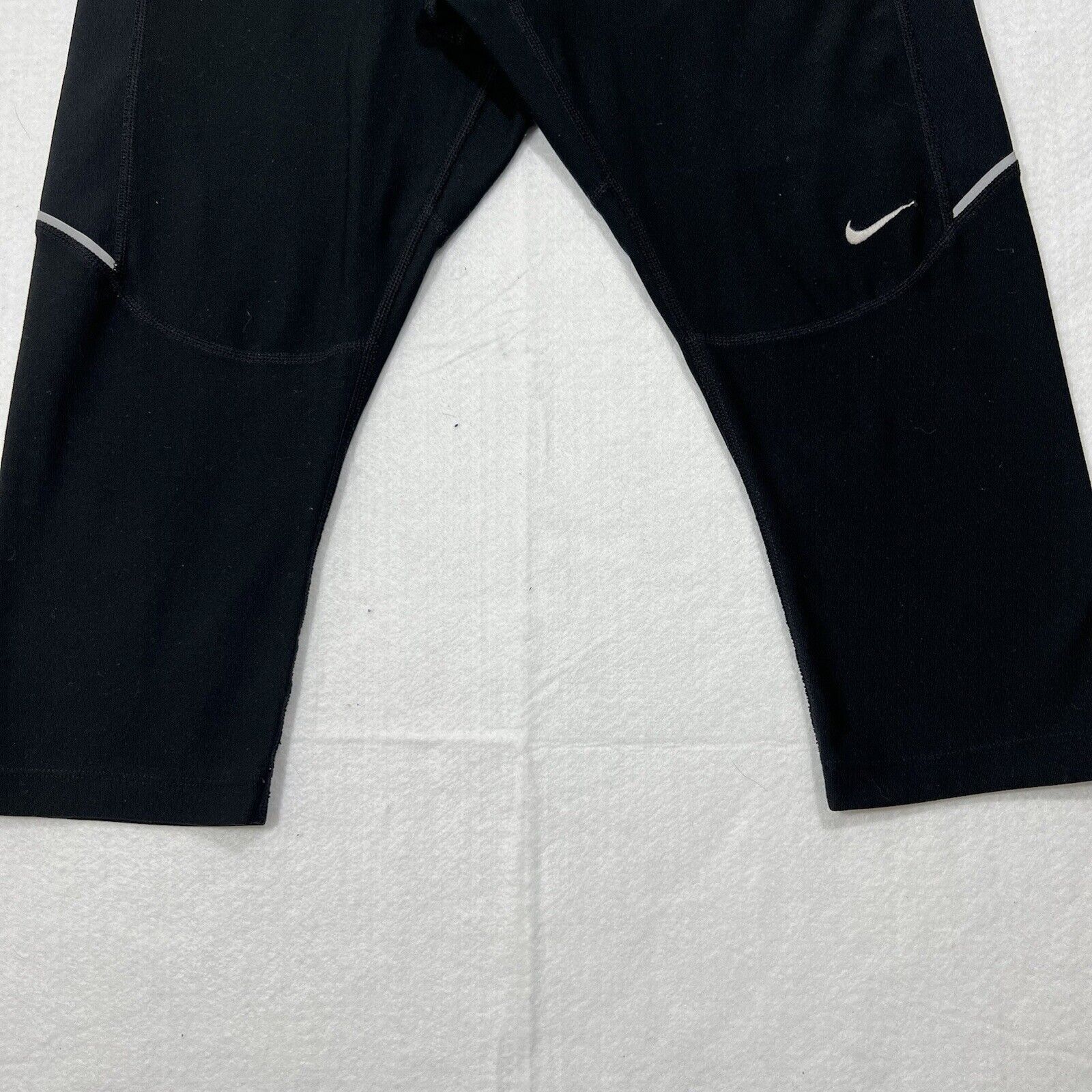 Nike Nike Dri Fit Medium Capri Athletic Running Black Leggings Size 32" / US 10 / IT 46 - 5 Thumbnail