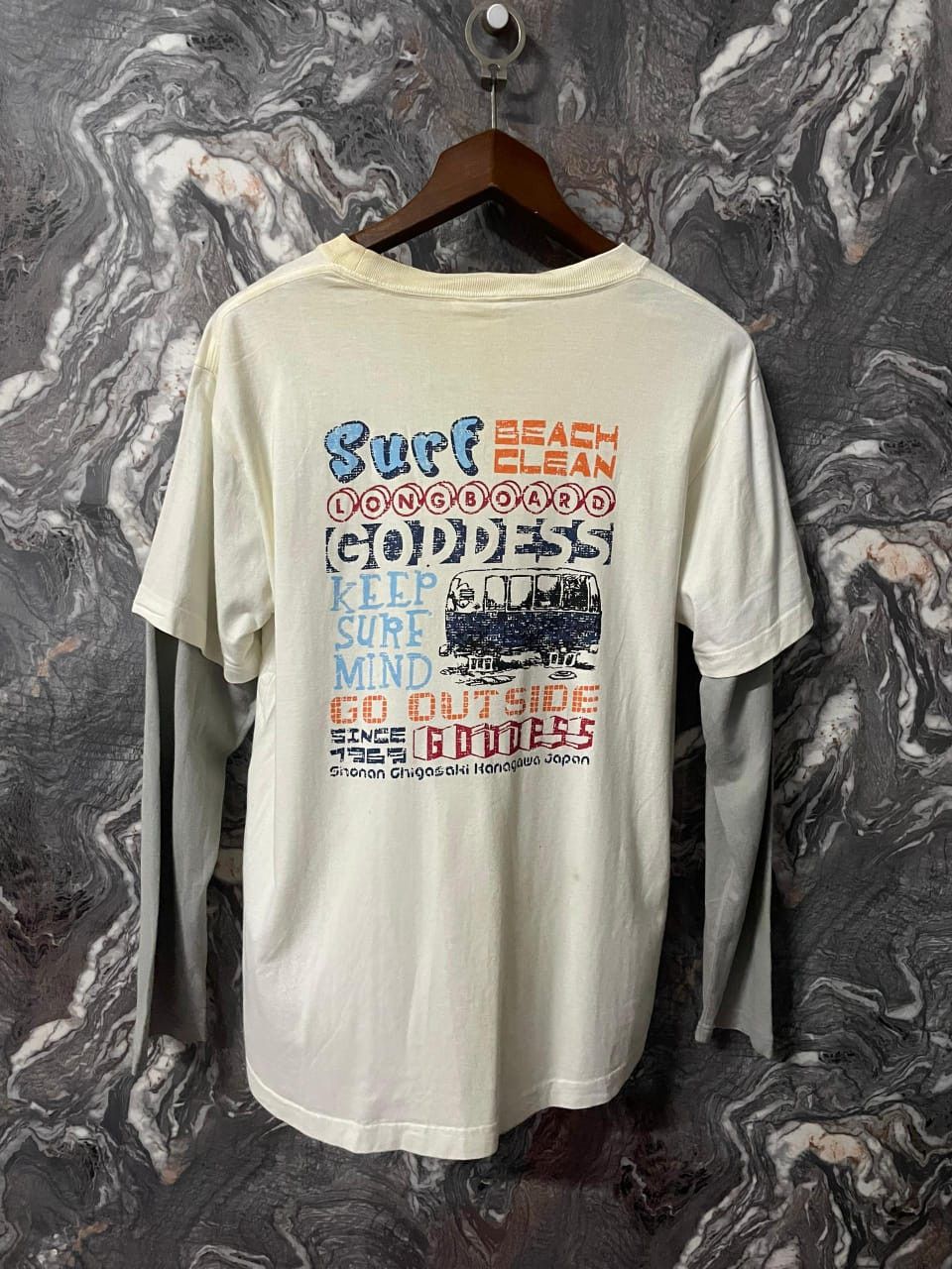 Vintage K5-09 Thrashed Y2K Goddess Hawaiian double Surf Wear Tee Size US L / EU 52-54 / 3 - 1 Thumbnail