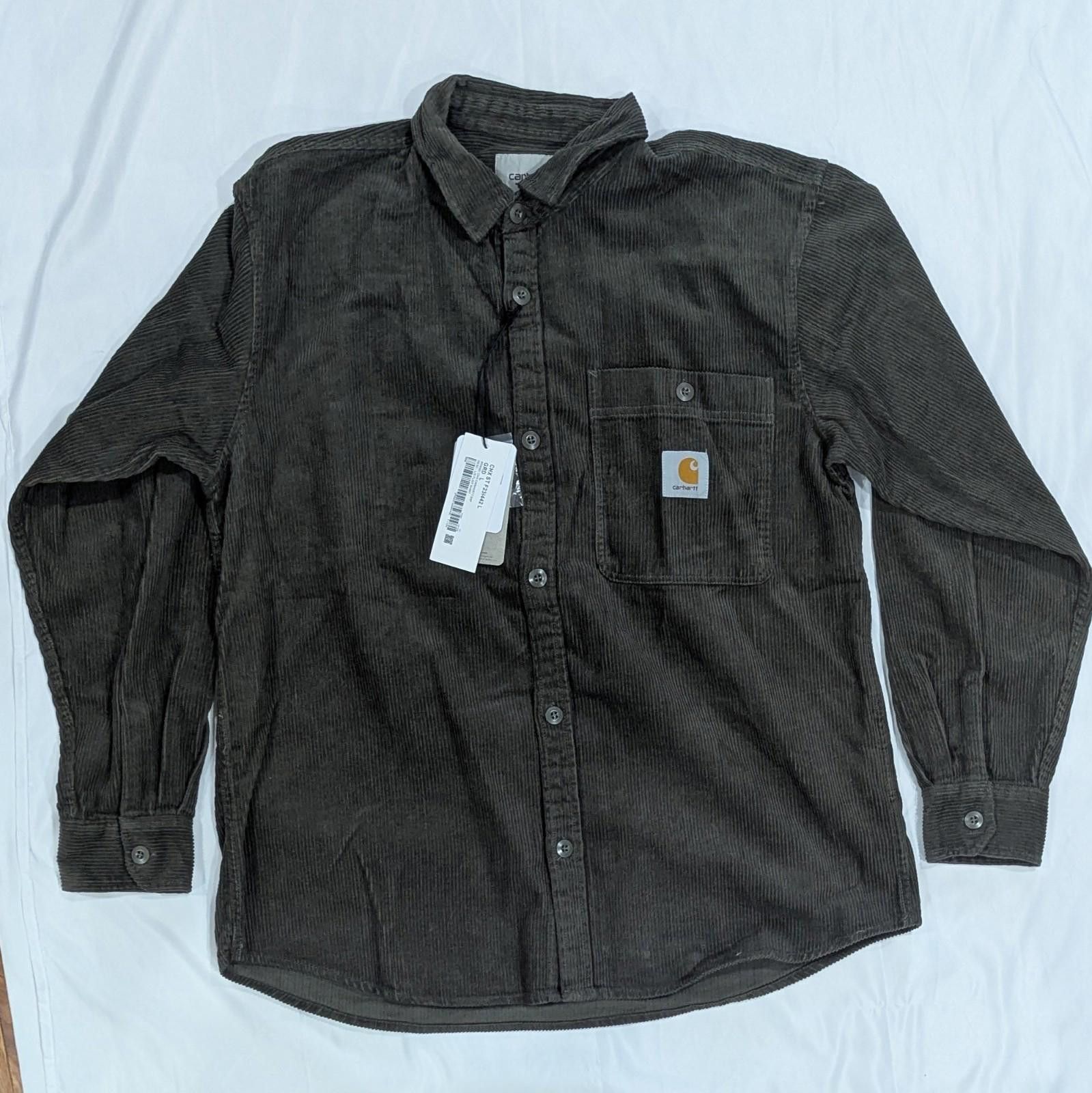 Carhartt Wip Carhartt WIP Flint Corduroy Shirt Office Green Rinsed Size L Size US L / EU 52-54 / 3 - 3 Thumbnail
