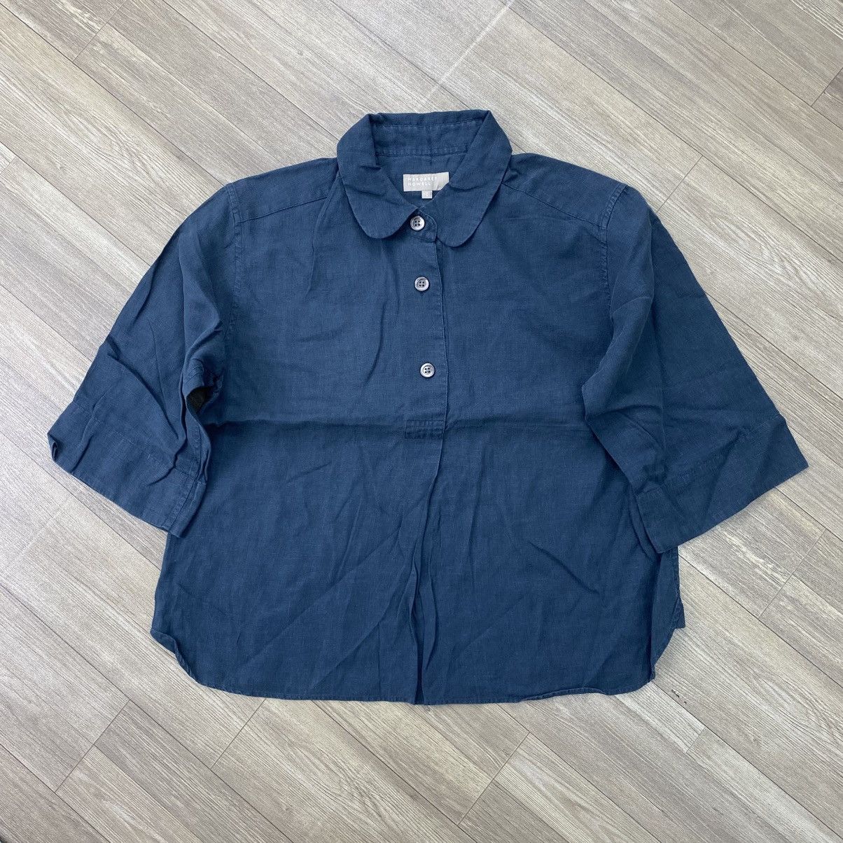 Margaret Howell Luxury Margaret Howell MHL Navy Linen Shirt Blouse Size S / US 4 / IT 40 - 1 Thumbnail