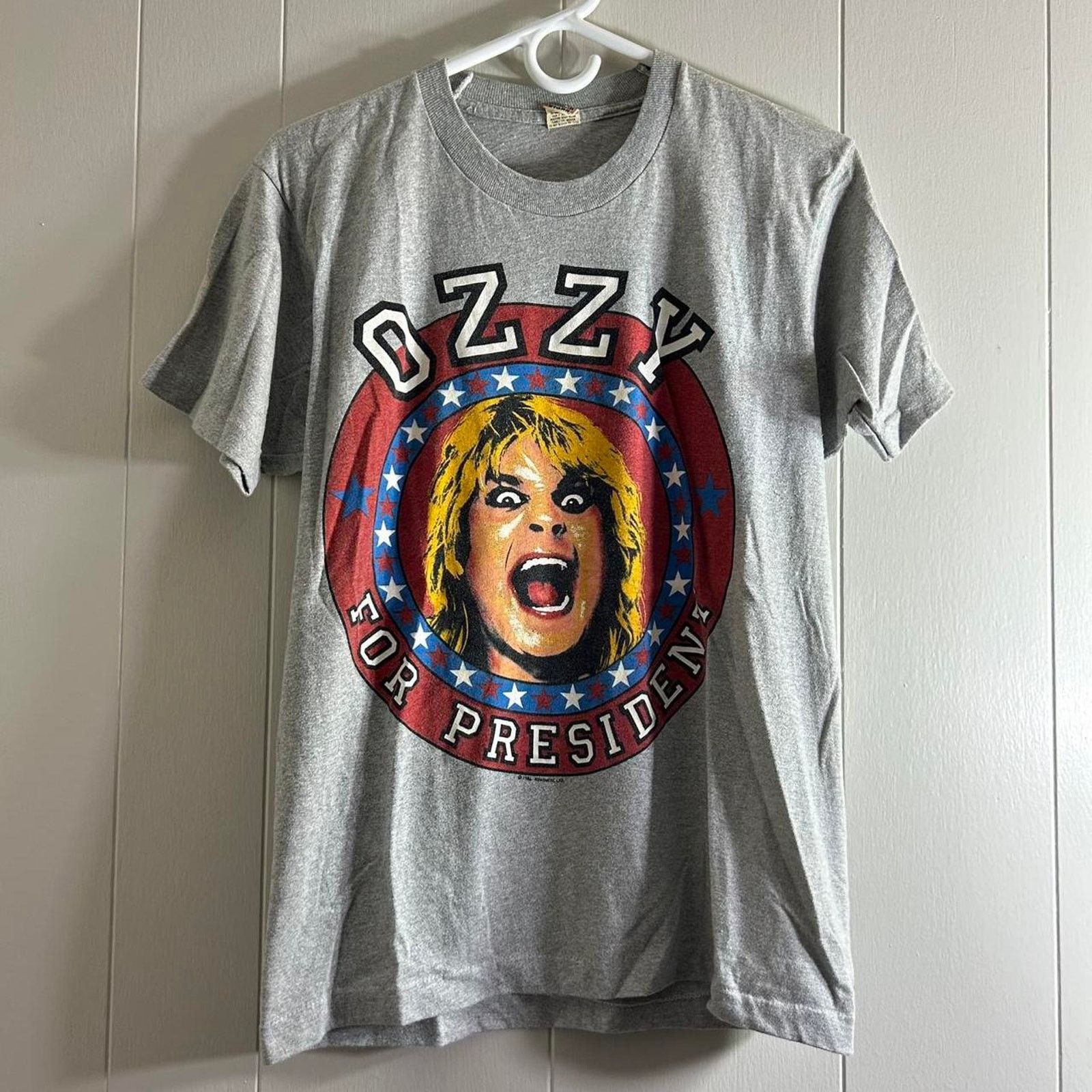 Vintage 1984 OZZY OSBOURNE Ozzy For President double sided tee shirt Size US L / EU 52-54 / 3 - 2 Thumbnail