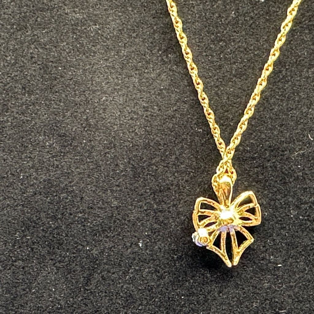 Nina Ricci Nina Ricci gold and crystal bow necklace Size ONE SIZE - 3 Thumbnail