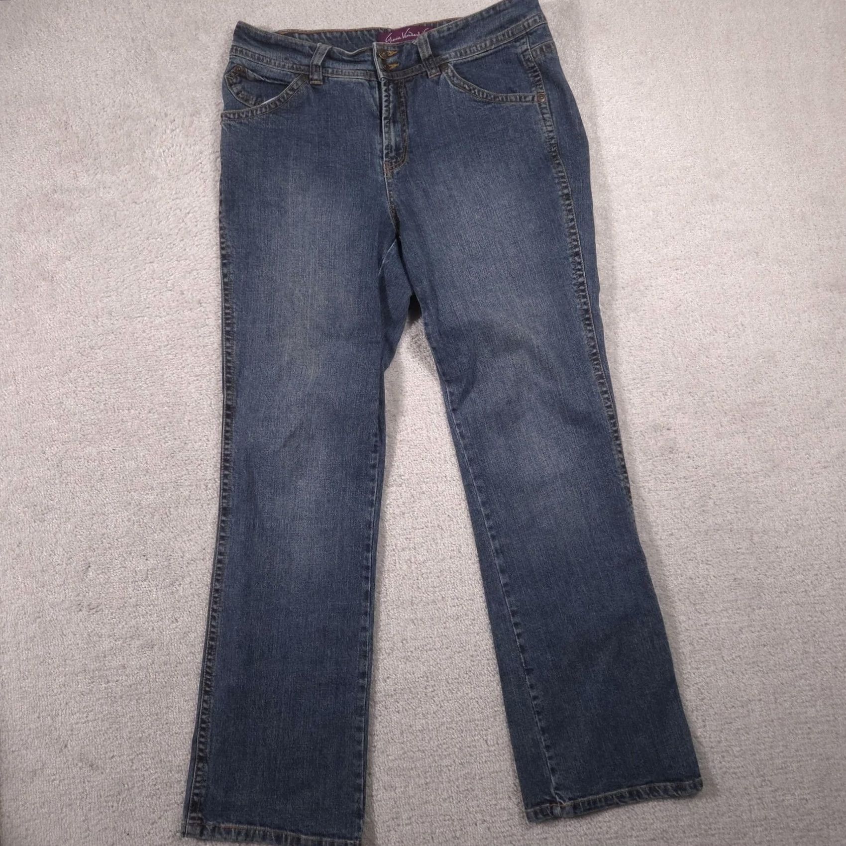 Gloria Vanderbilt Gloria Vanderbilt Jeans Womens 10 Blue Medium Wash Mid Rise Straight Stretch Jeans Womens 10 Blue Medium Wash Mid Rise Straight Stretch Size 32" / US 10 / IT 46 - 2 Thumbnail