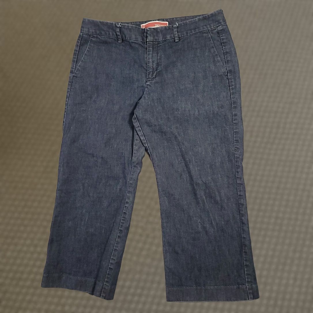 Gap Gap Womens 12 Blue Wide-Leg Capri Pants Business Casual Cropped Stretch Size 34" / US 12 / IT 48 - 1 Thumbnail